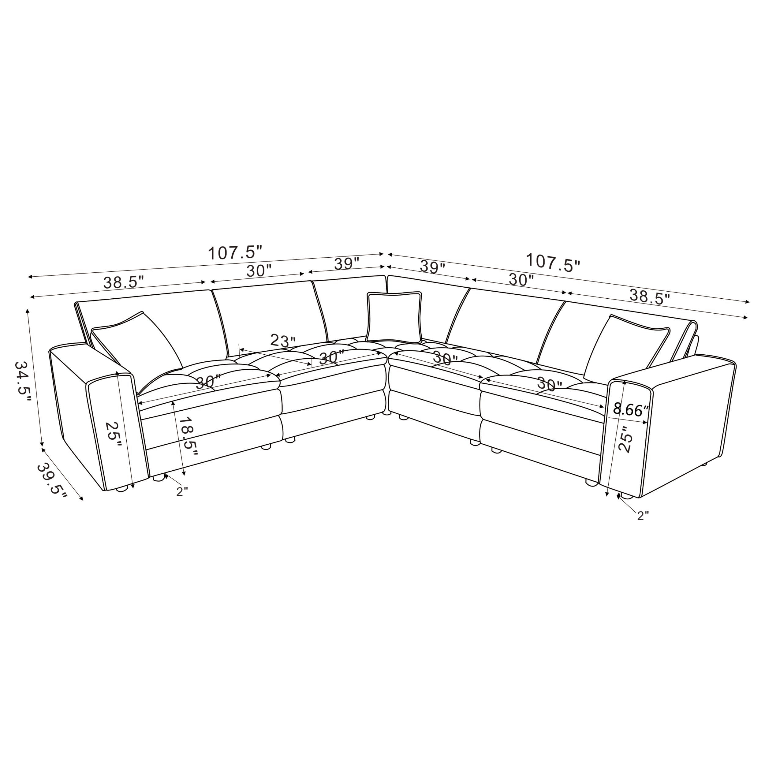 Atlantic Upholstered Modular Sectional Sofa