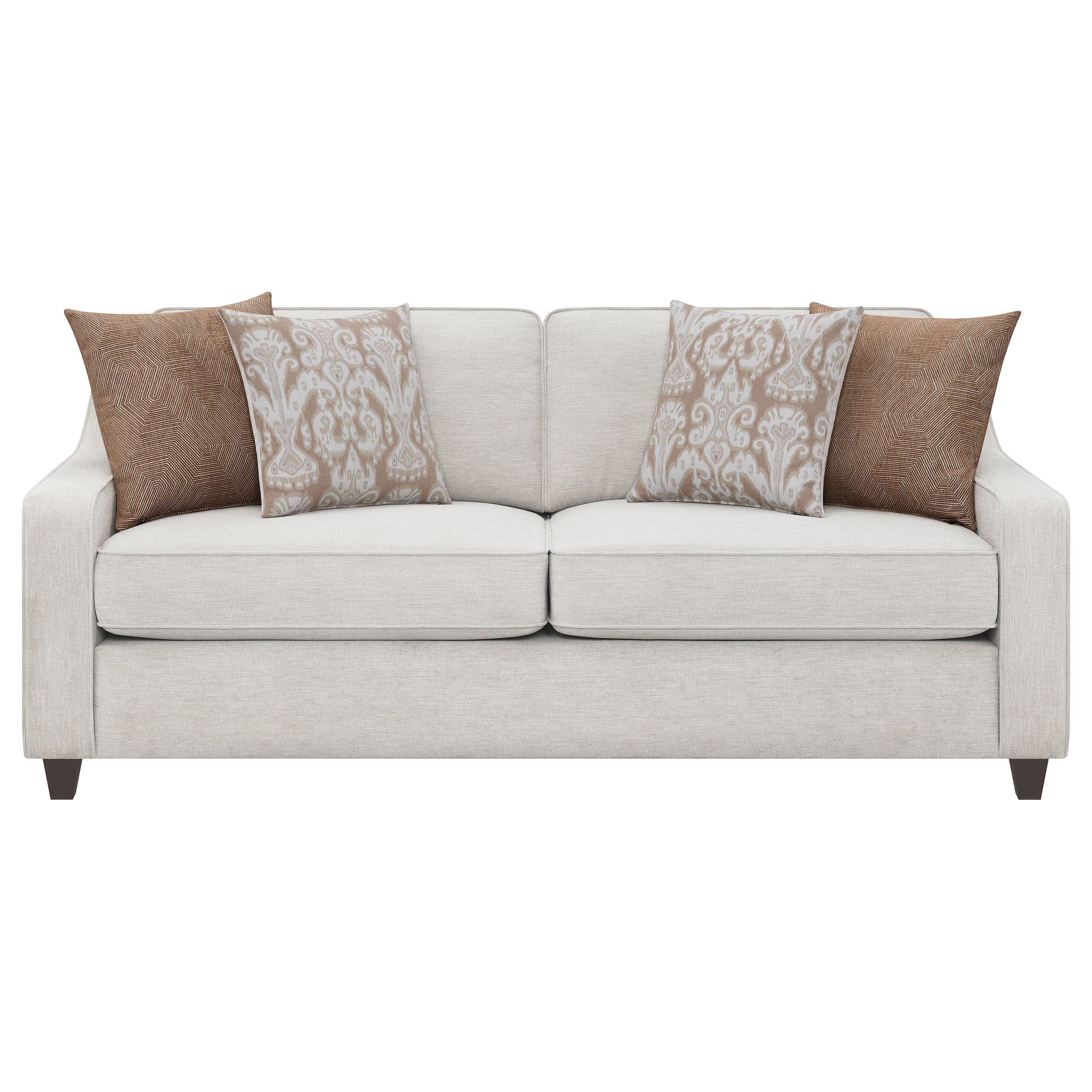 Christine Upholstered Sloped Arm Sofa Set Beige