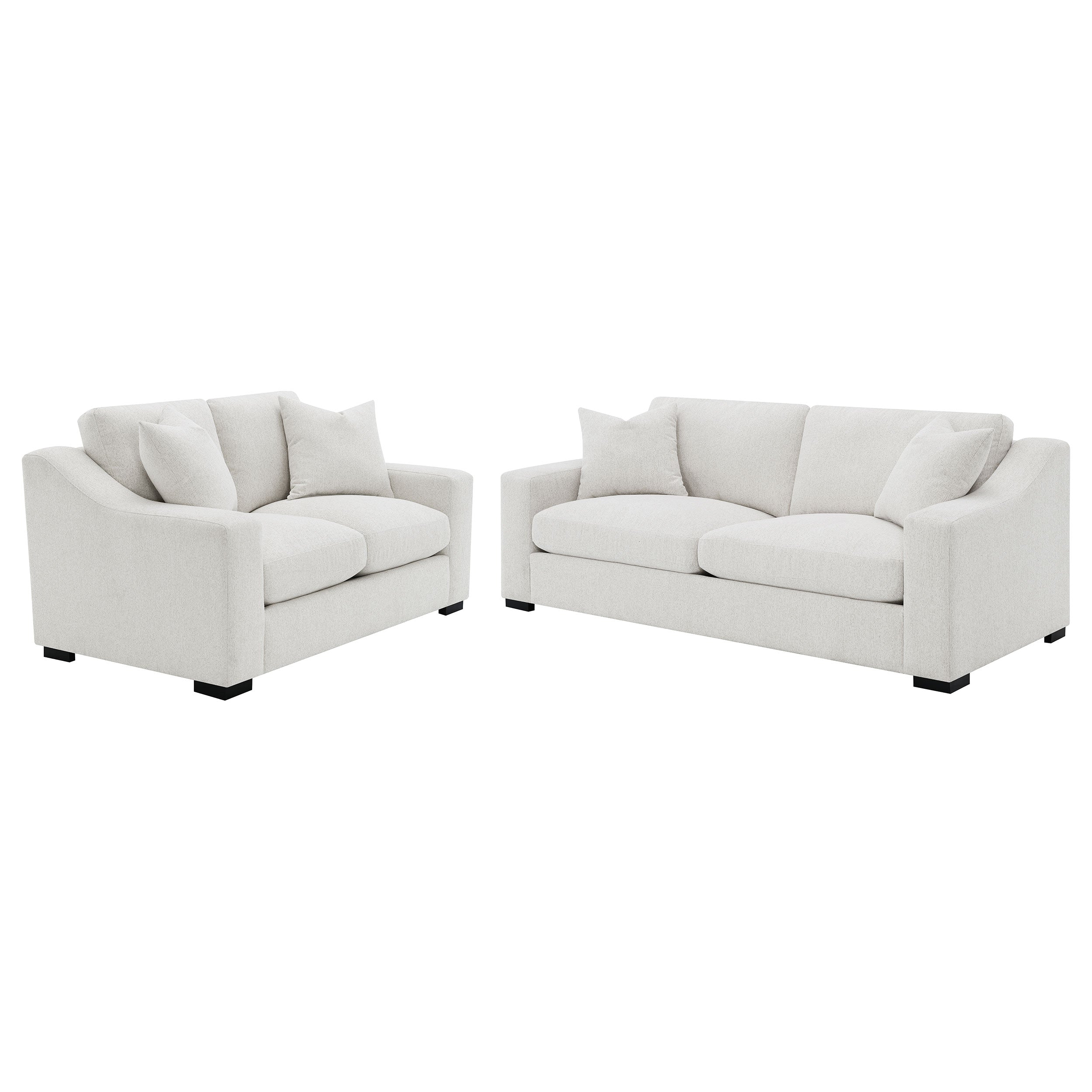 Ashlyn Upholstered Sloped Arm Sofa Set