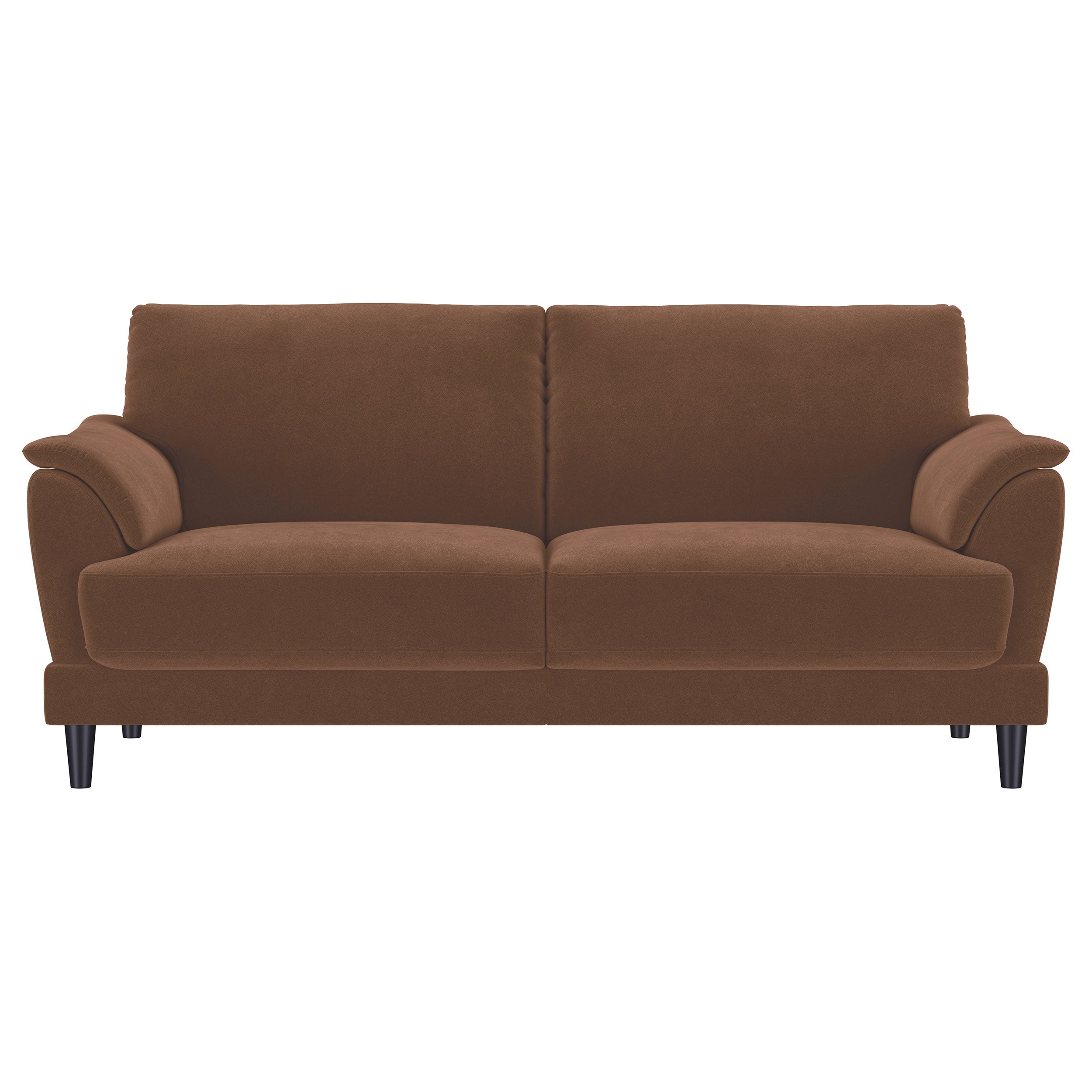 Selma 2-piece Velvet Upholstered Crescent Arm Sofa Set Rust