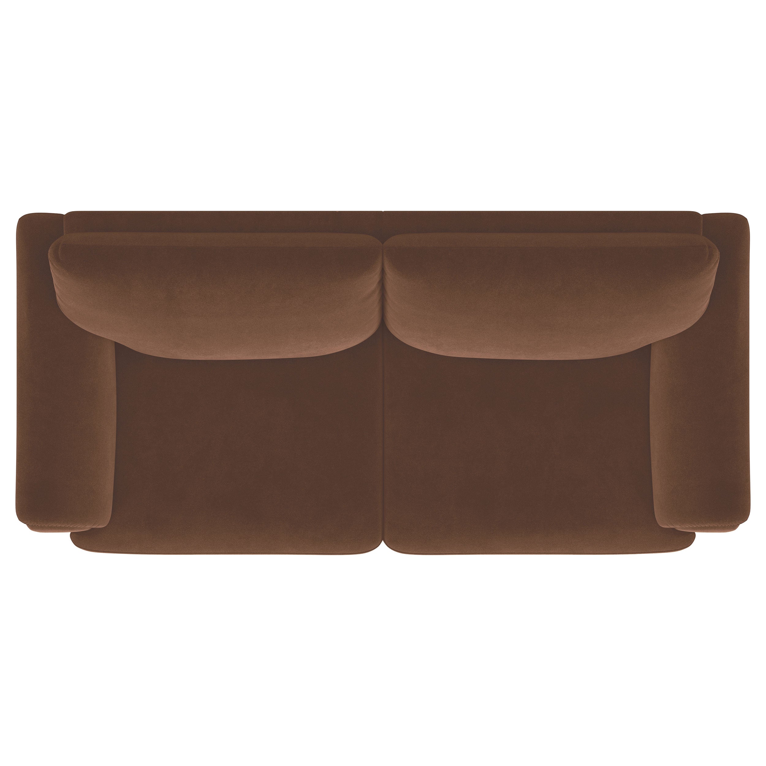 Selma Velvet Upholstered Crescent Arm Sofa Rust