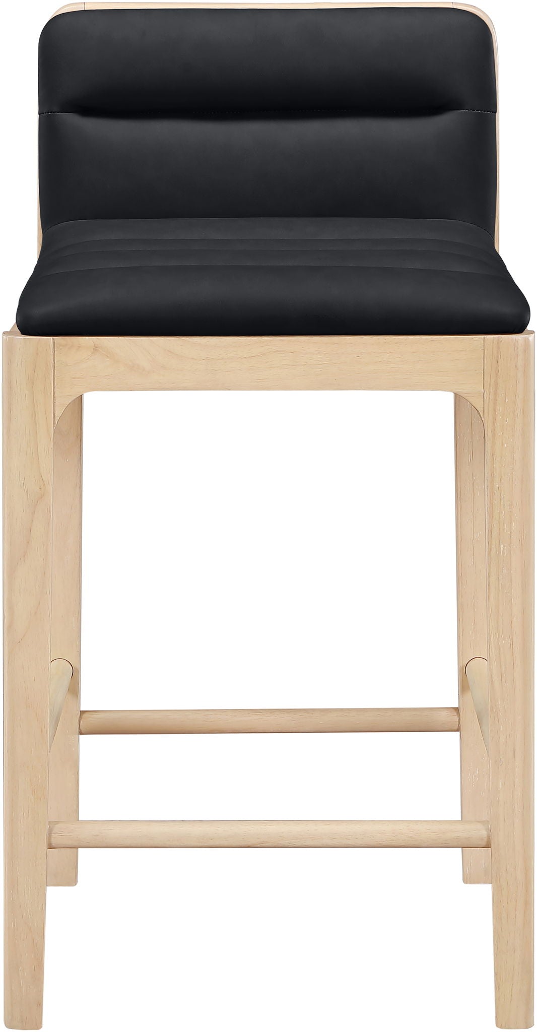 Ellis - Vegan Leather Upholstered Counter Stool (Set of 2) - Natural Base