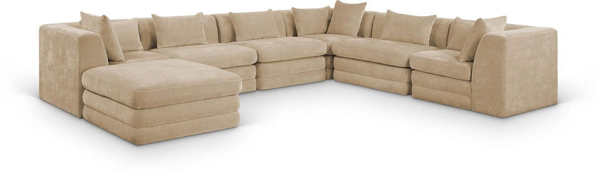 Stellar Chenille Modular Sectional — 7-Piece 152" Sectional — Beige