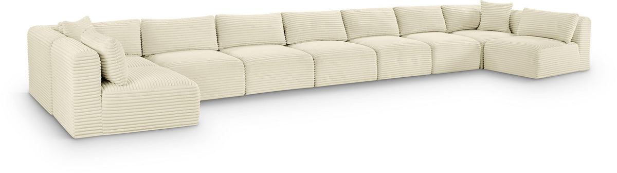 Shaggy Modular Sectional — 9-Piece Sectional — Cream