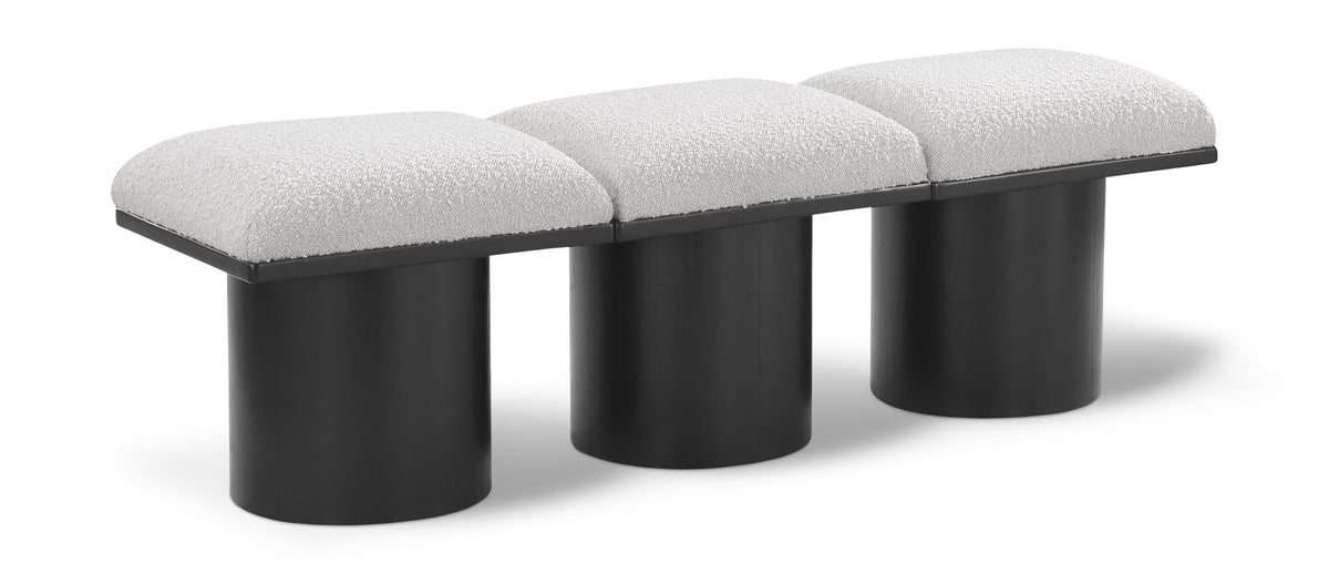 Pavilion Modular Bench 3-Piece Bench, 54"W x 15.5"D — Cream / Black Base