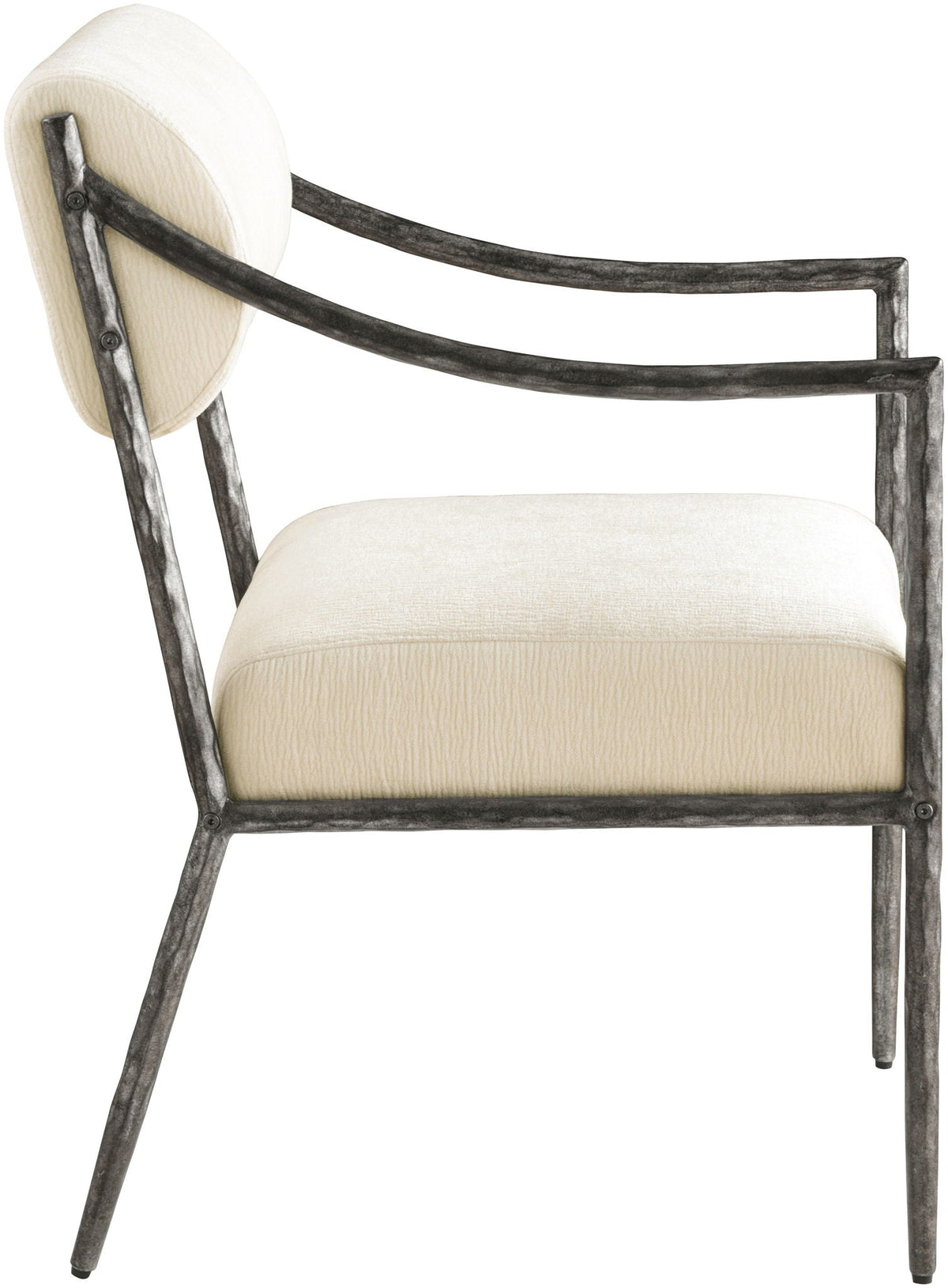 Bastille Chenille Dining Arm Chair Set of 2 with Silver Frame