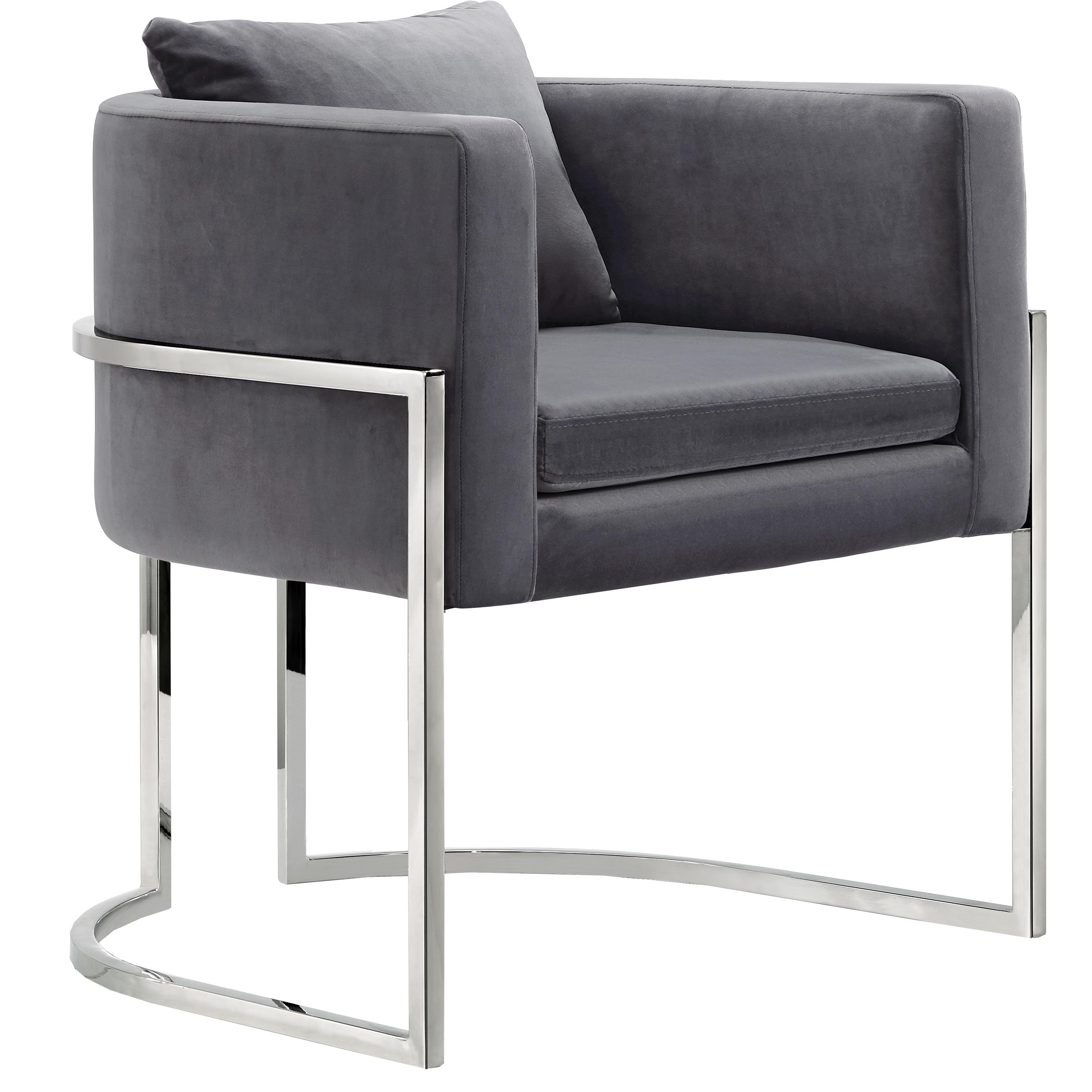 Meridian Pippa Grey Velvet Accent Chair