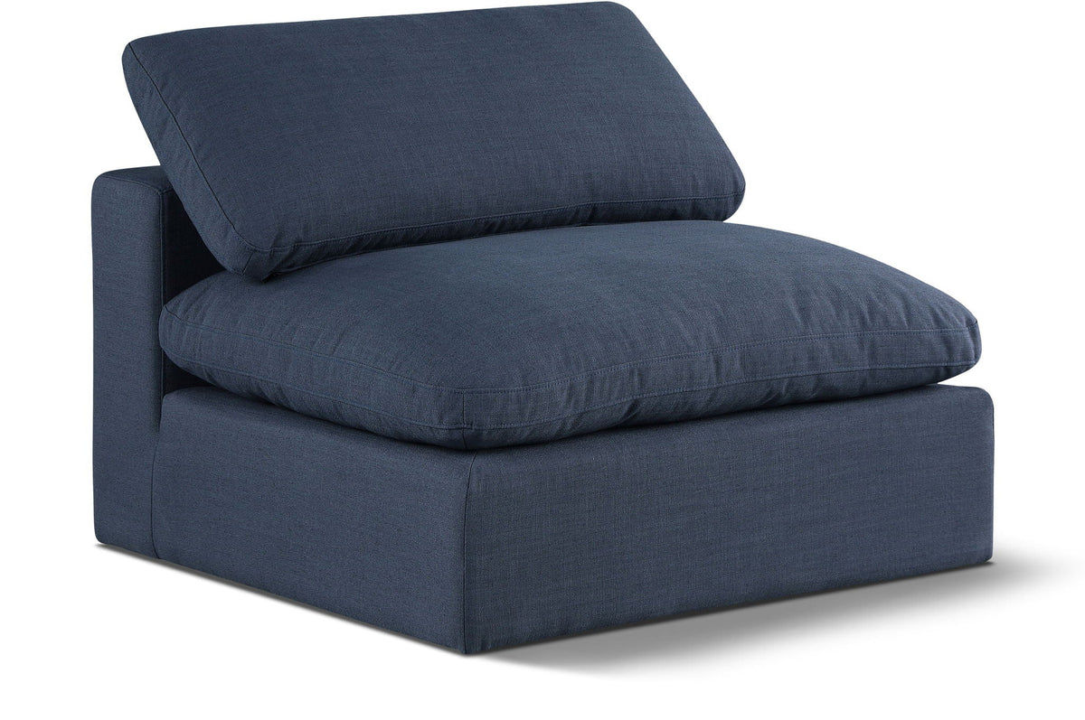 Comfy Linen Modular Sectional — Add-On: Armless Chair — Navy