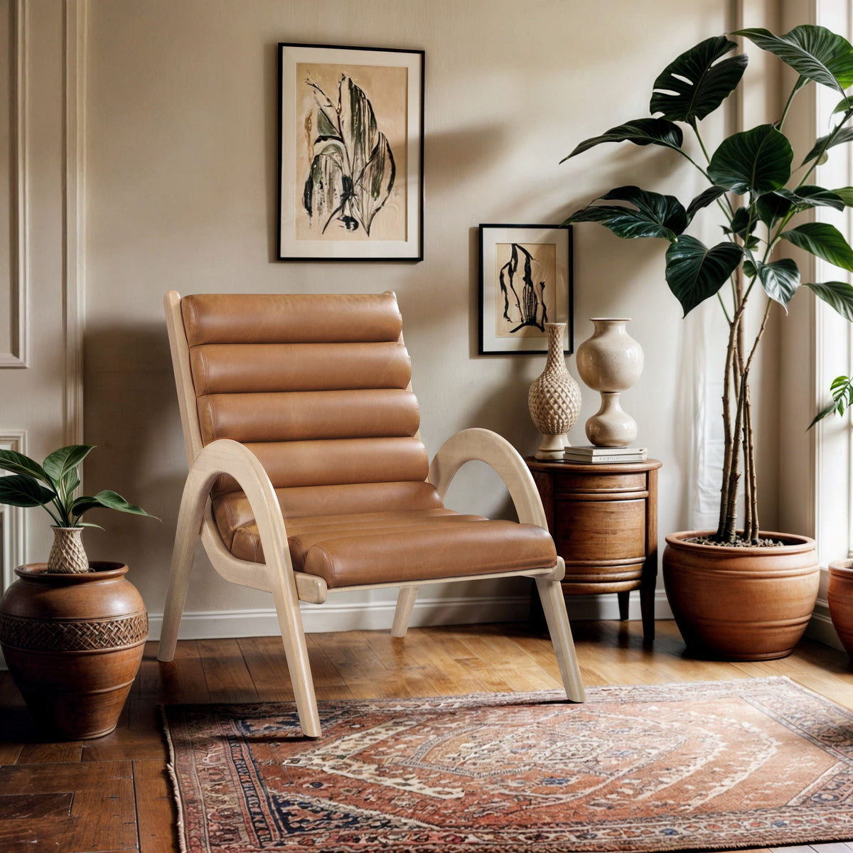 Randal - Accent Chair with Natural Frame