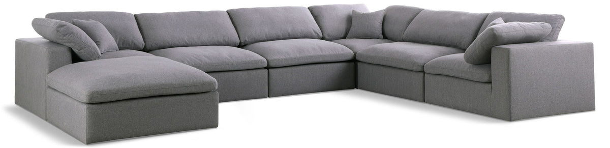Serene Linen Modular Sectional — 7-Piece Sectional — Grey