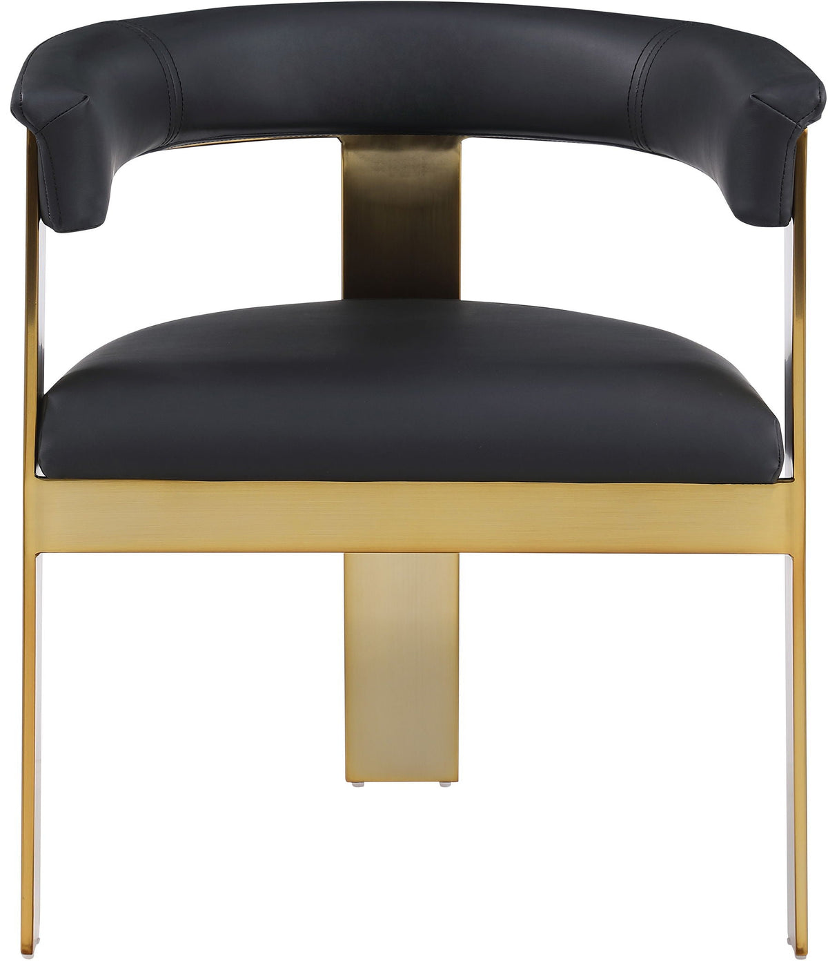 Romeo - Faux Leather Dining Chair (Set of 2) with Gold Base