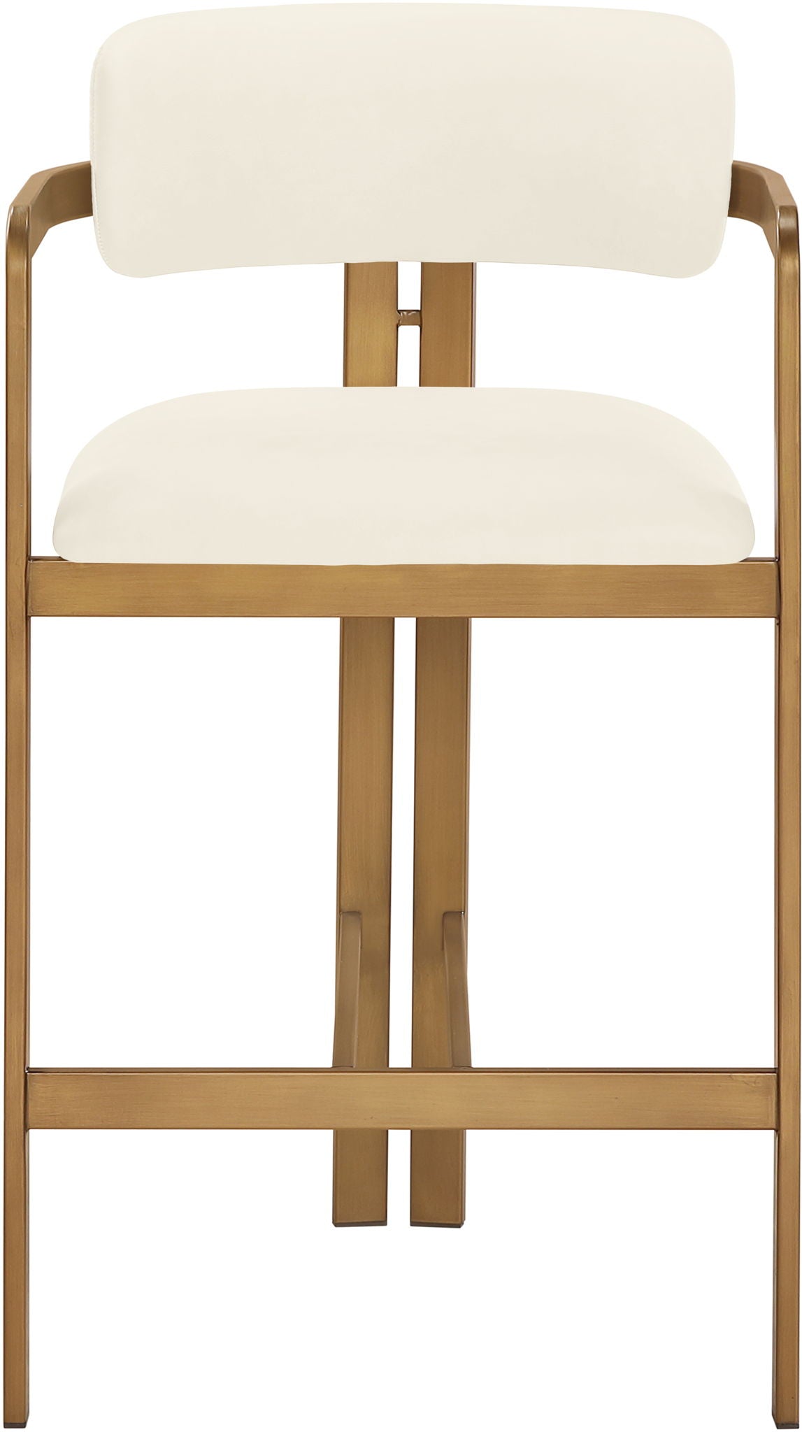 Aurum Vegan Leather Counter Stool with Brushed Brass
