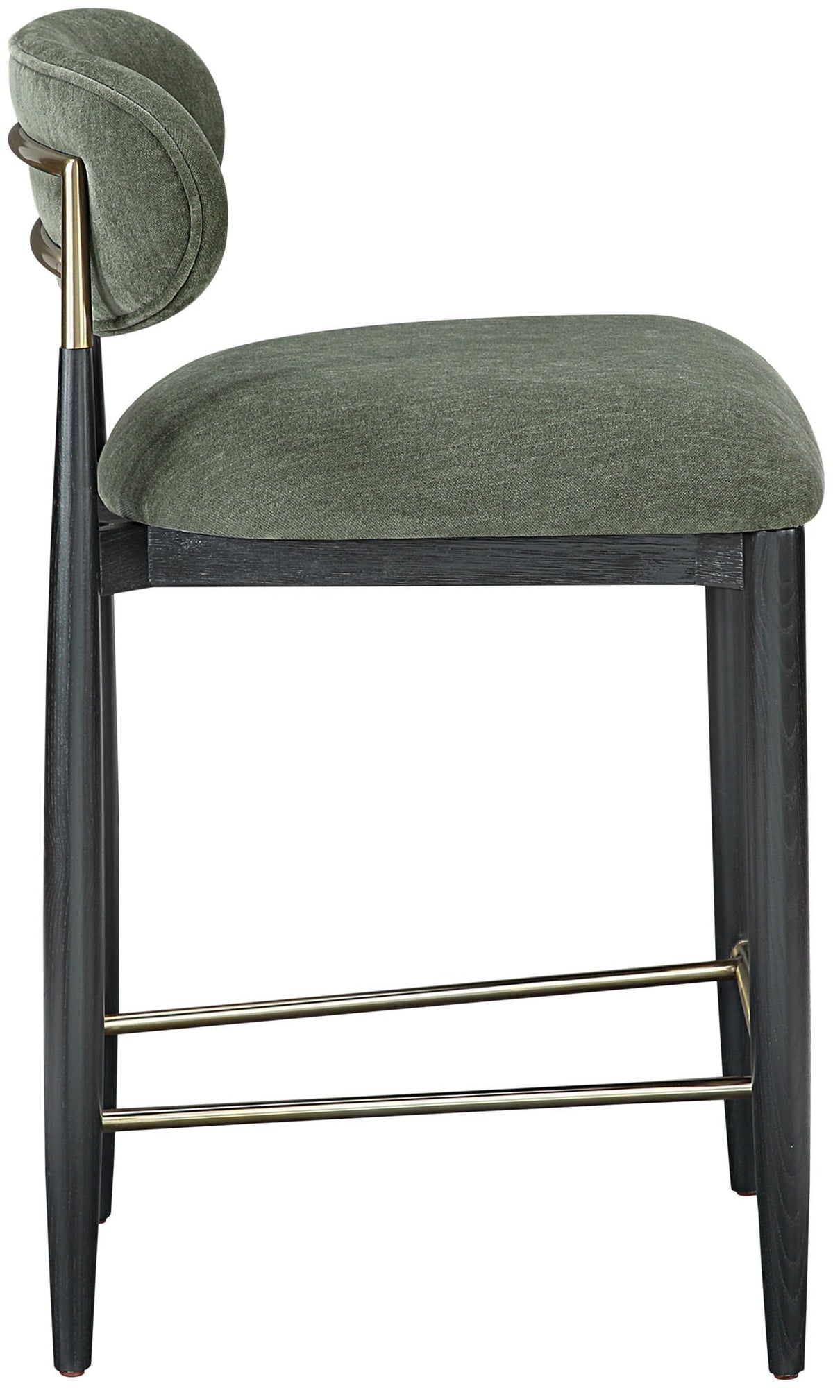 Riccio Fabric Counter Stool with Black Frame