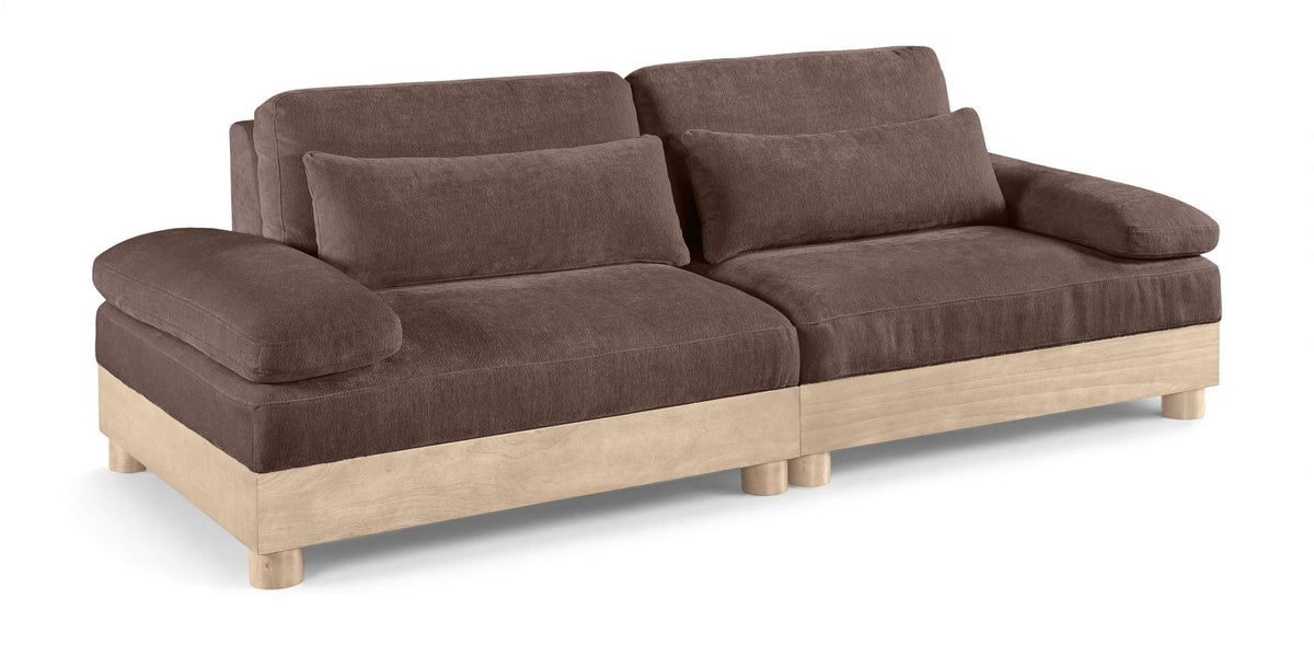 Turin Chenille Modular Sectional — 2-Piece Loveseat (95.5" Wide) — Brown