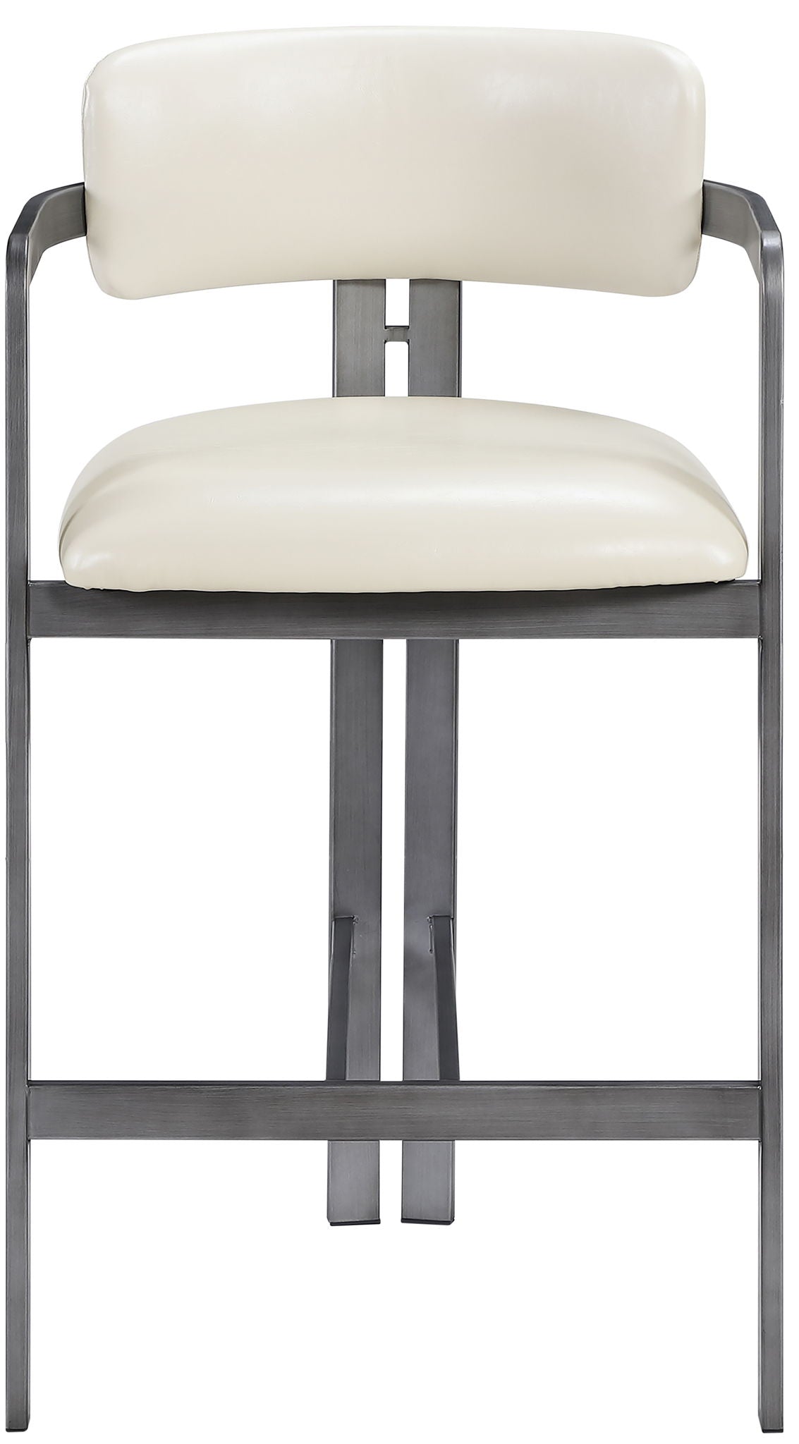 Aurum Vegan Leather Counter Stool with Gray Base