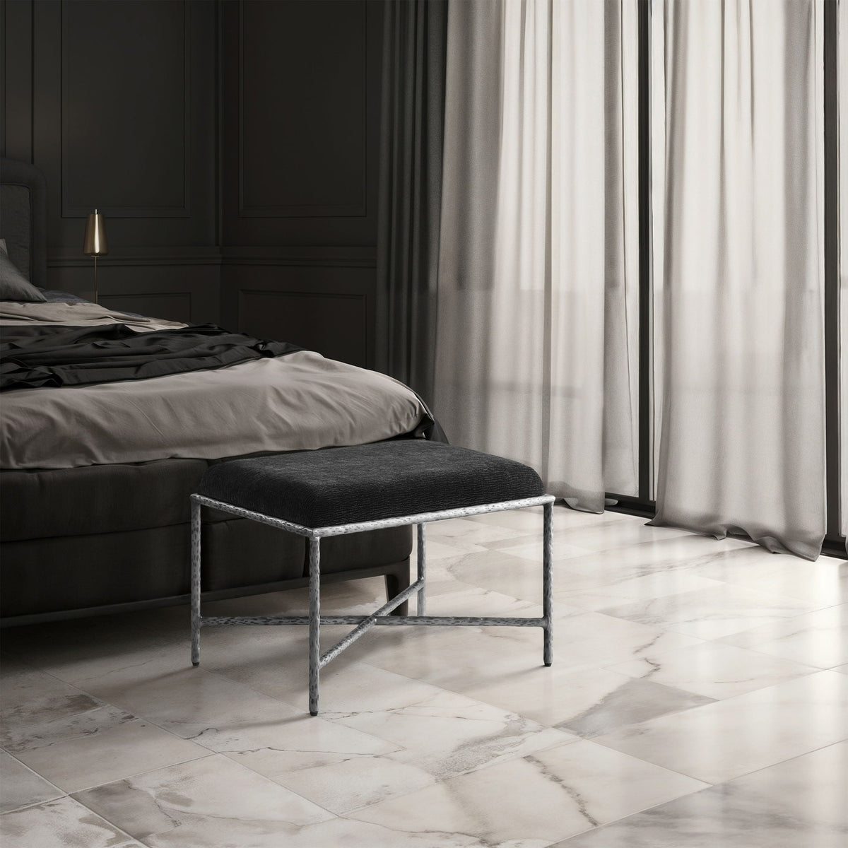 Valley - Bench with Silver Frame
