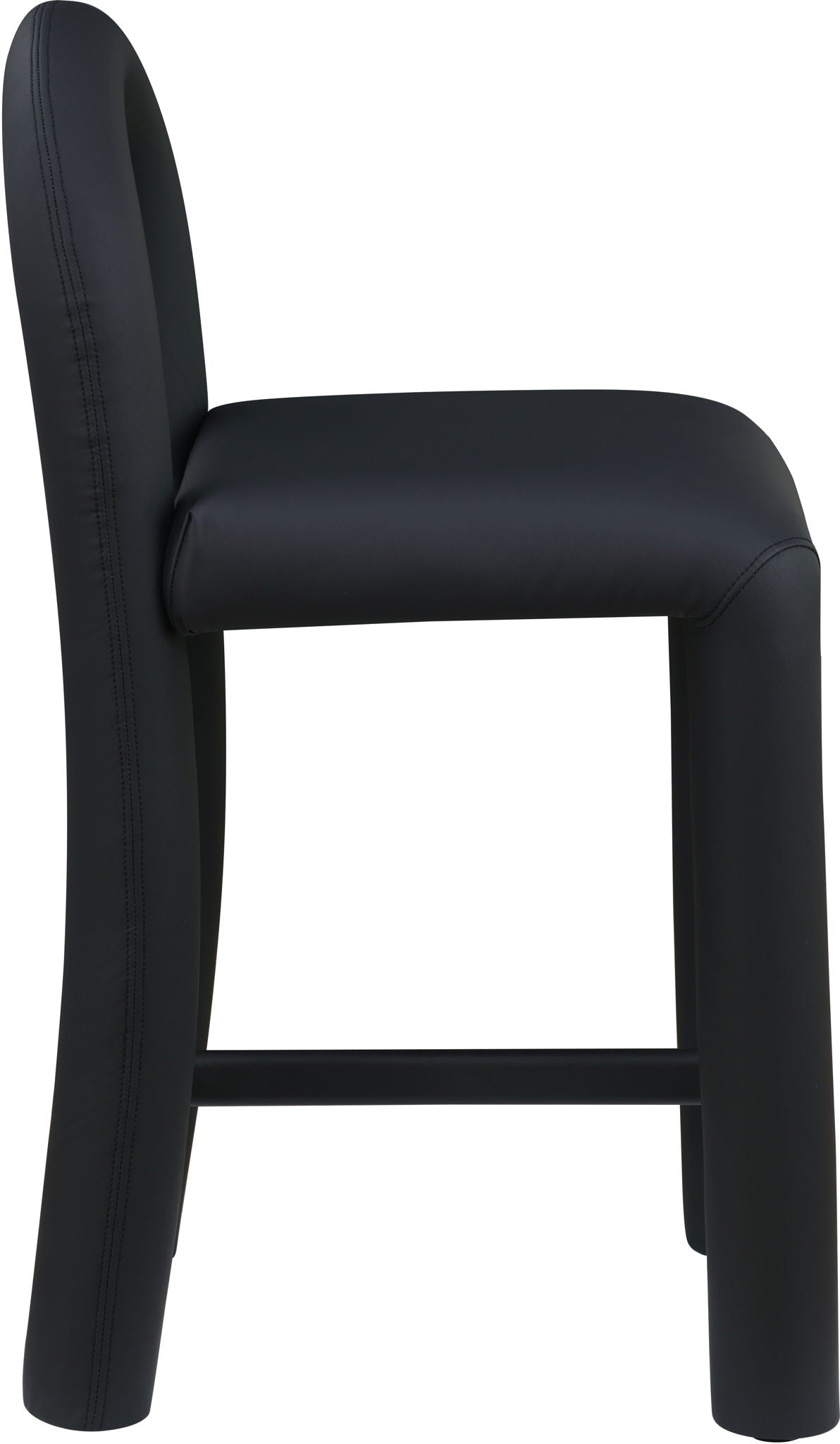 Amari - Vegan Leather and Boucle Fabric Stool - Stool