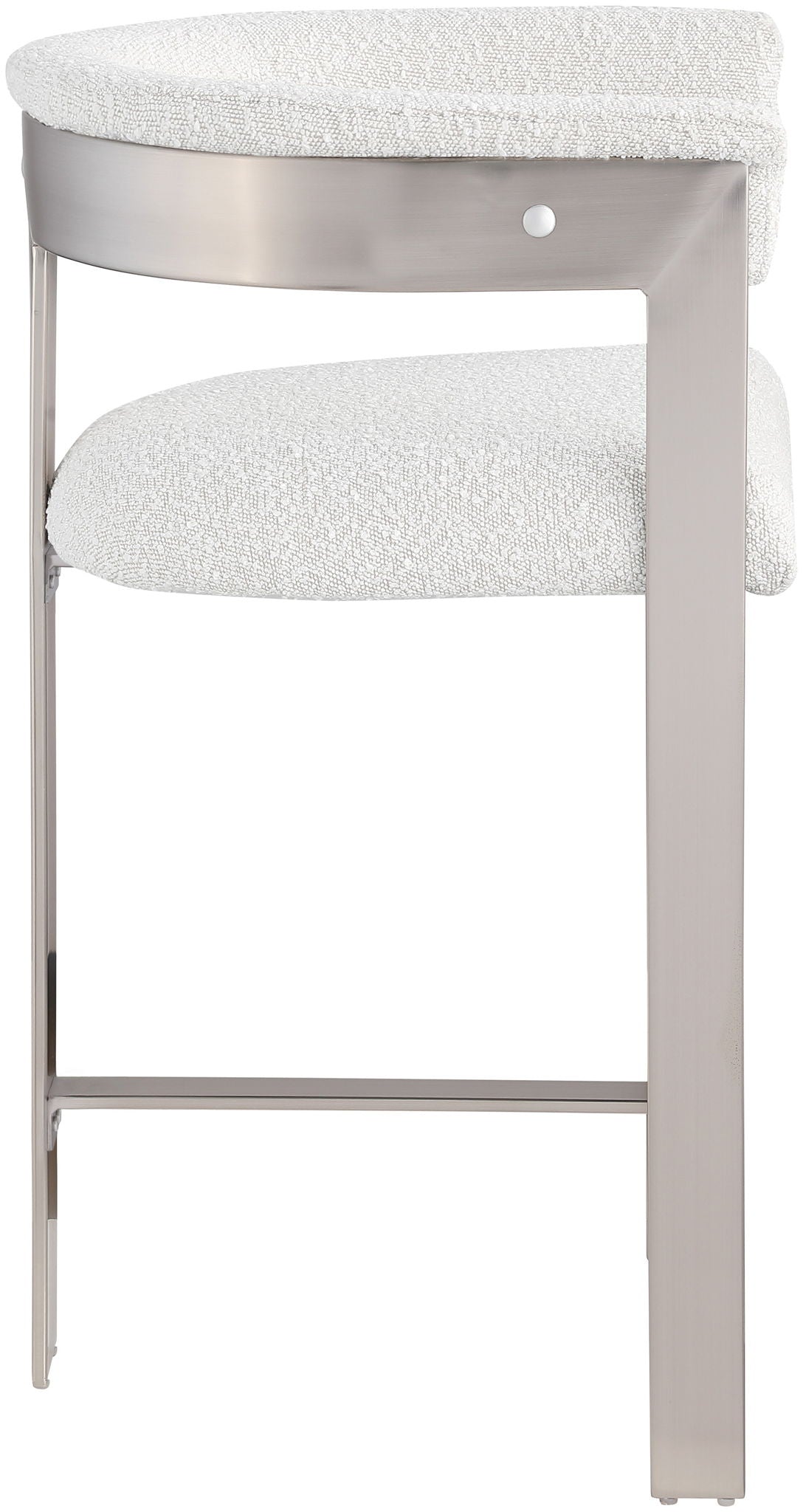 Romeo - Boucle Counter Stool (Set of 2) with Silver Base