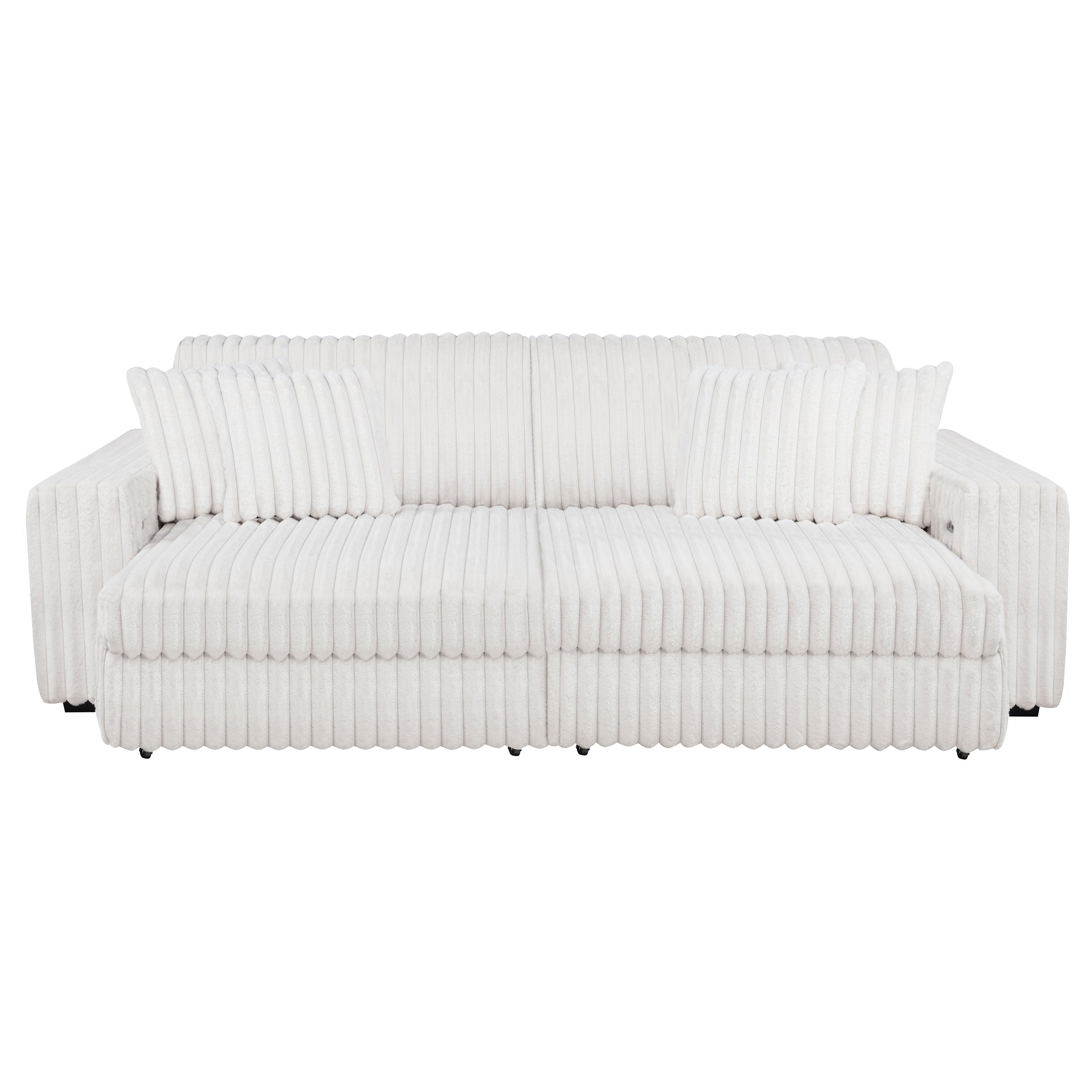 Jacana Corduroy Upholstered Dual Power Chaise Sofa