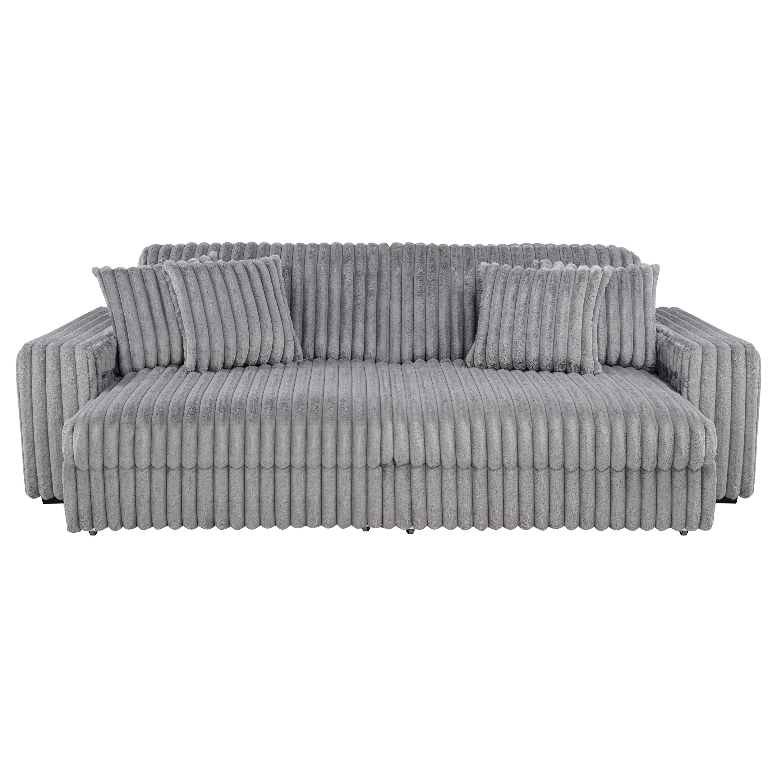 Jacana Corduroy Upholstered Dual Power Chaise Sofa