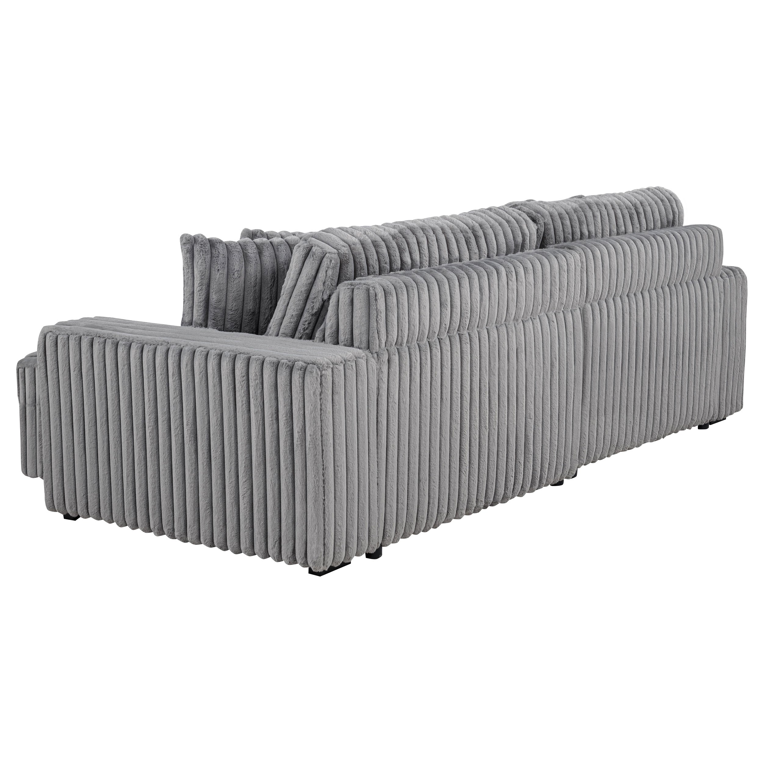 Jacana Corduroy Upholstered Dual Power Chaise Sofa