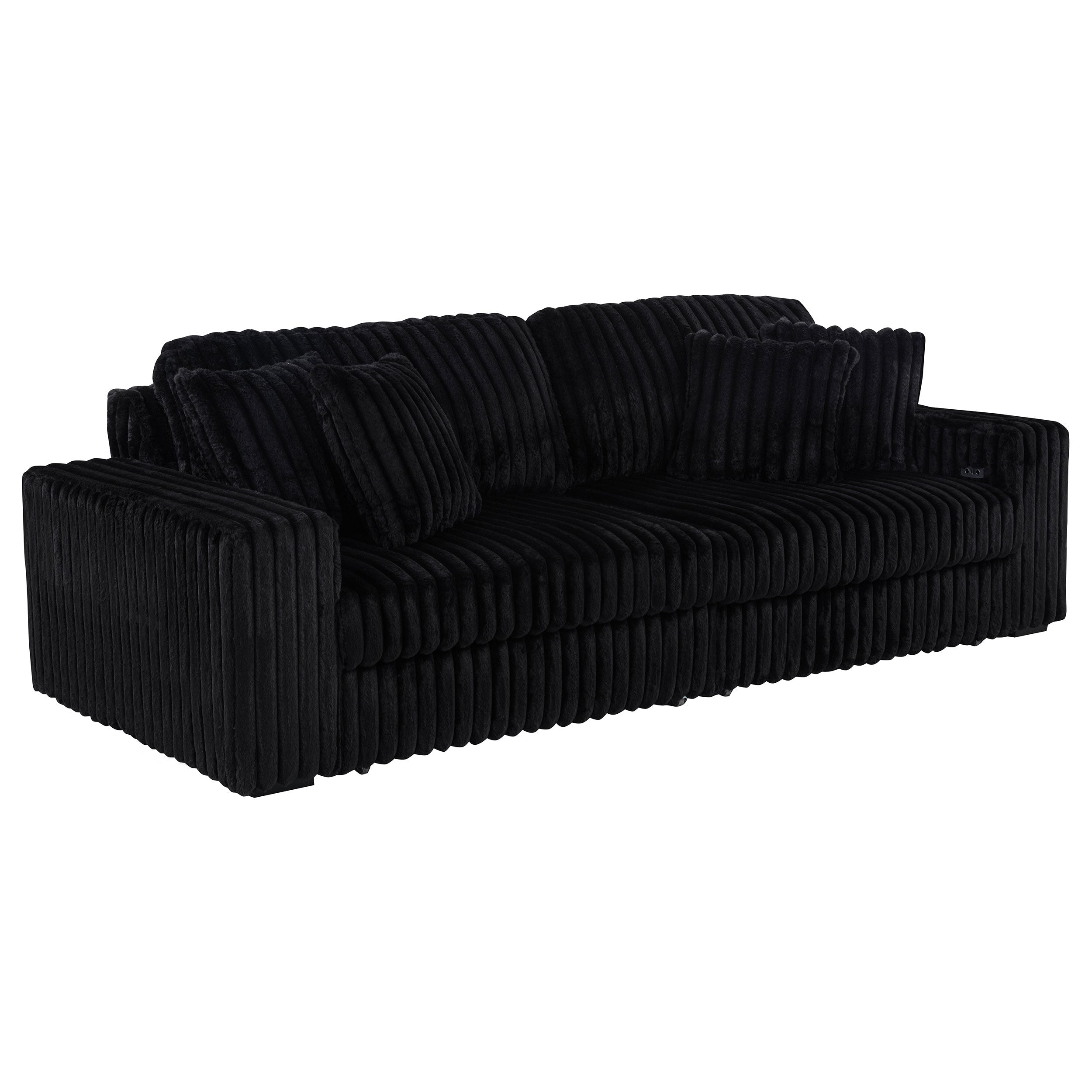 Jacana Corduroy Upholstered Dual Power Chaise Sofa
