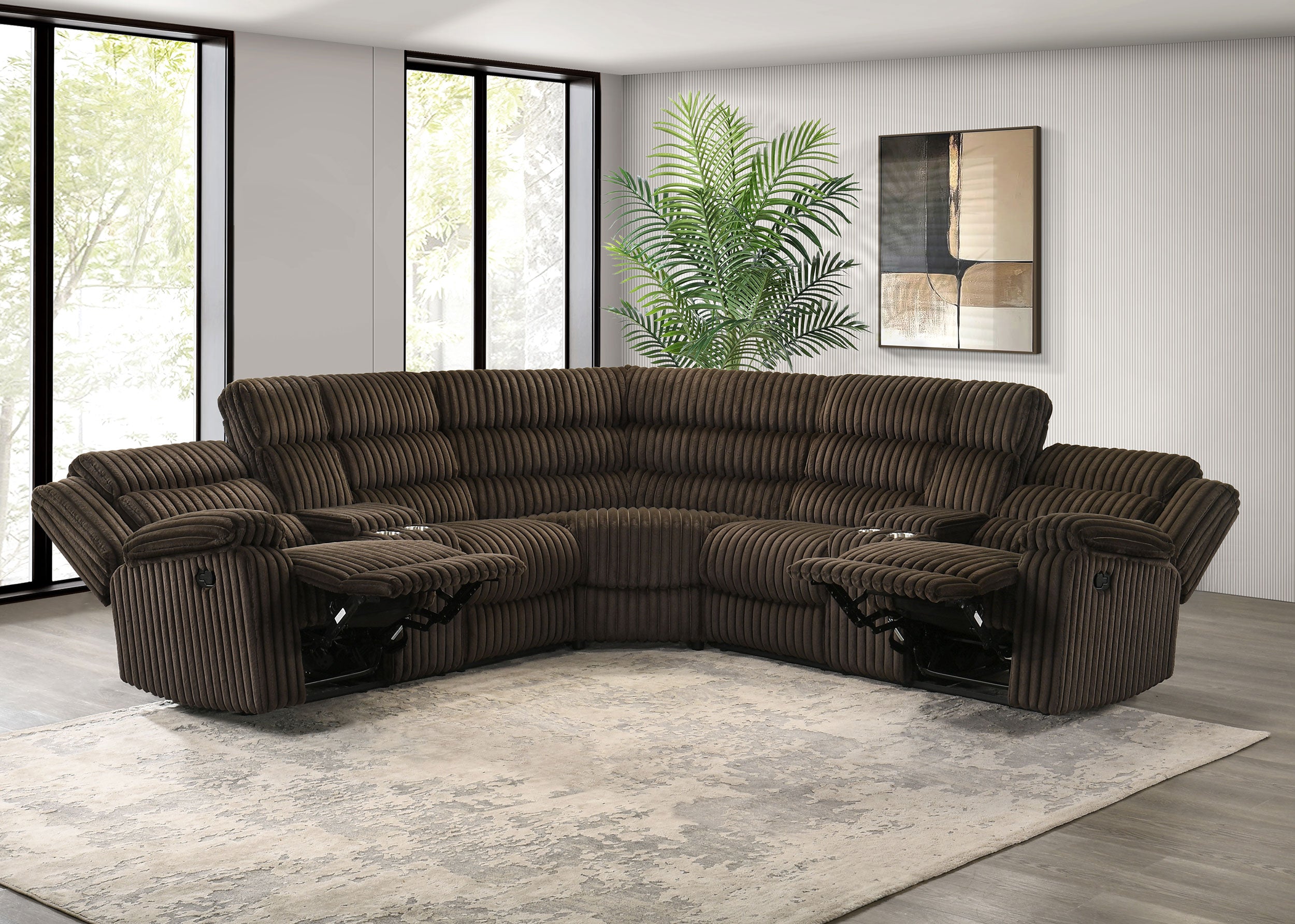 Atkinson Upholstered Reclining Sectional Sofa