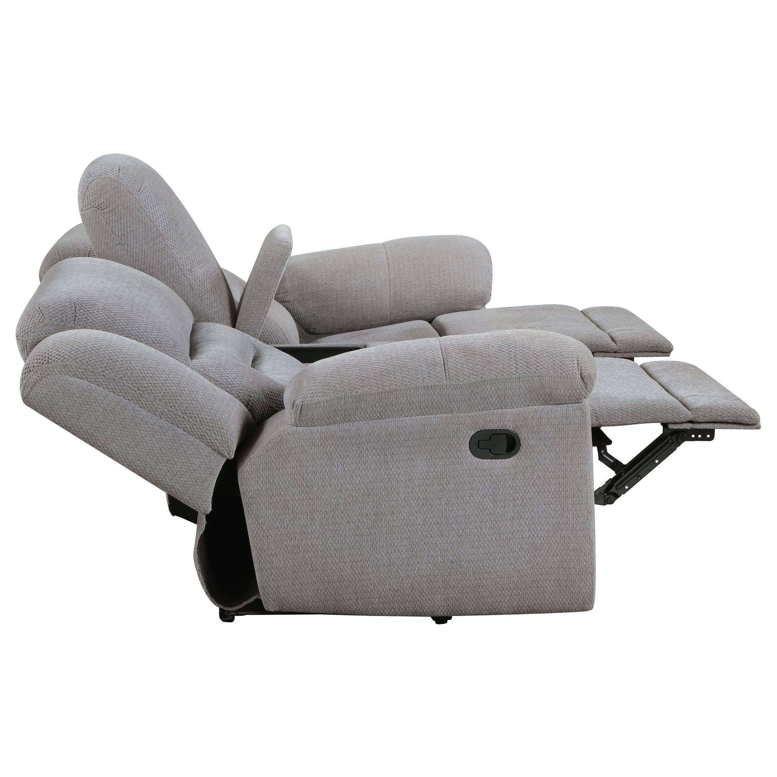 Gilson Chenille Upholstered Reclining Sofa Set Grey