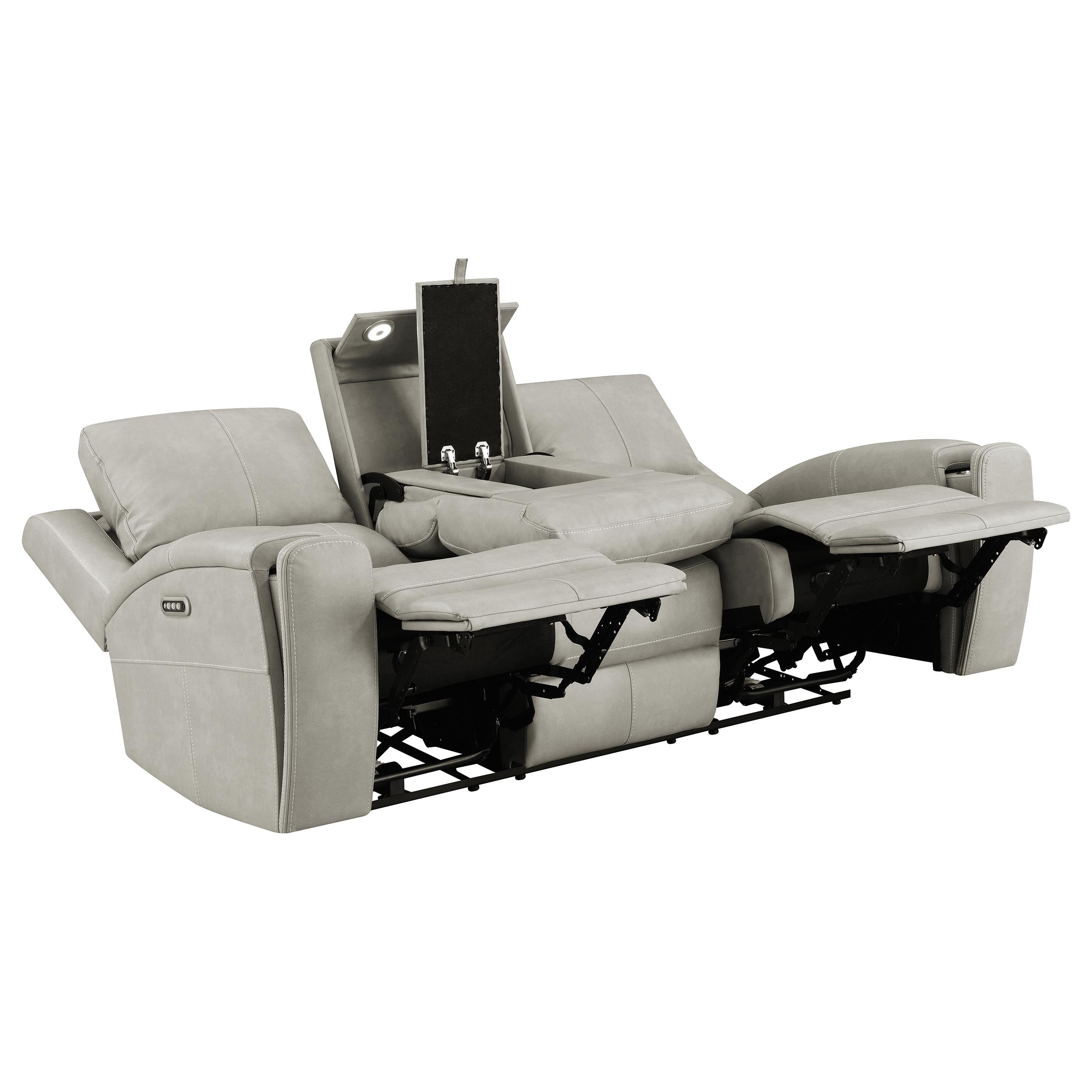 Brickston Triple Power Reclining Sofa Set Grey