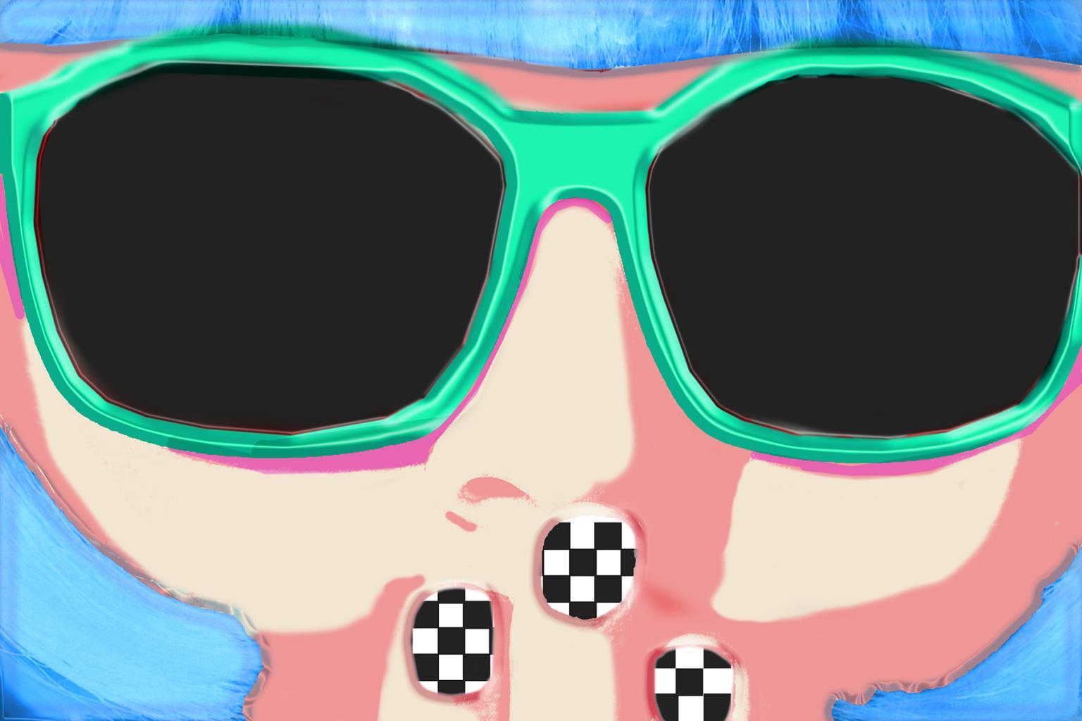 Neon Girl Giclee Canvas