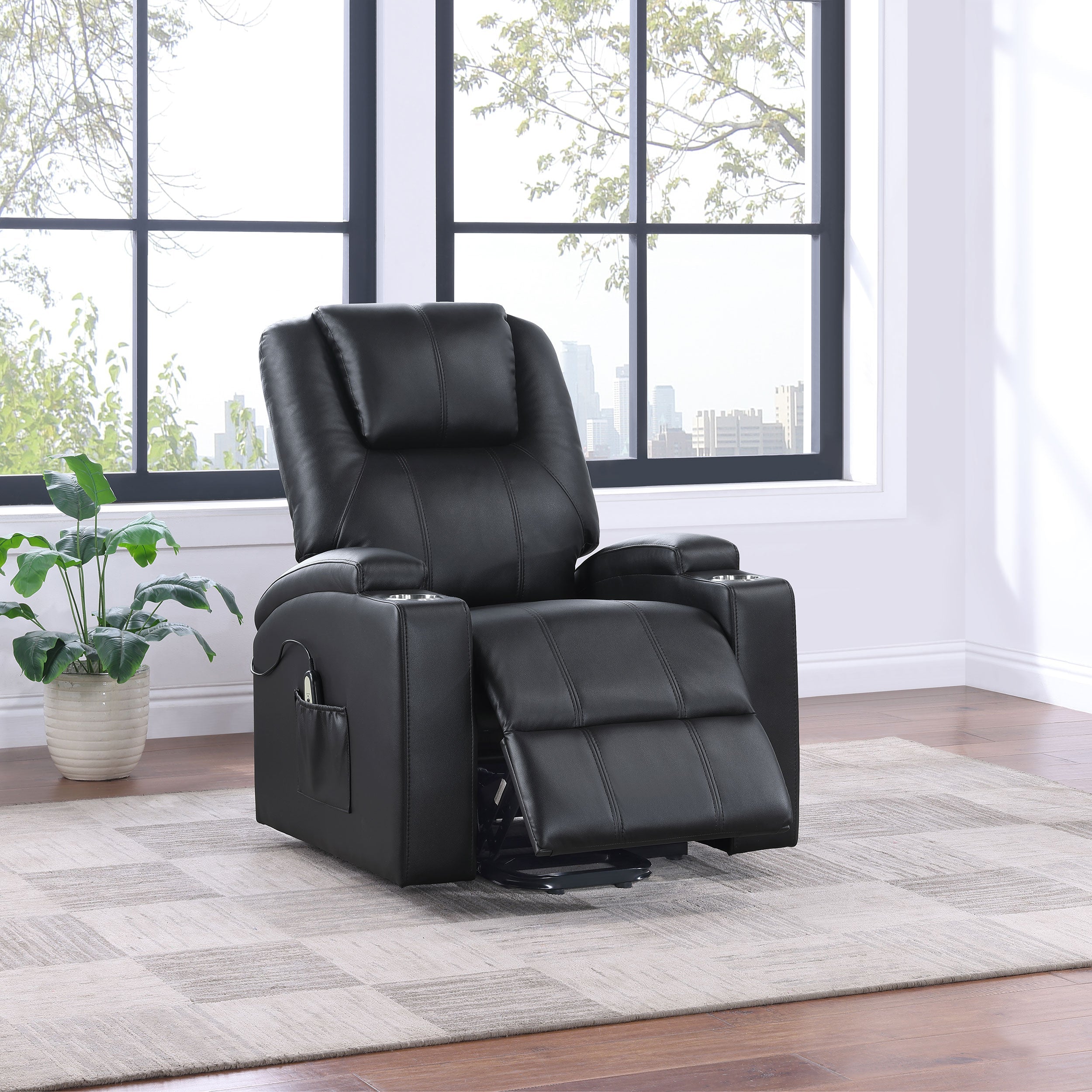 Armstrong Upholstered Power Lift Massage Recliner