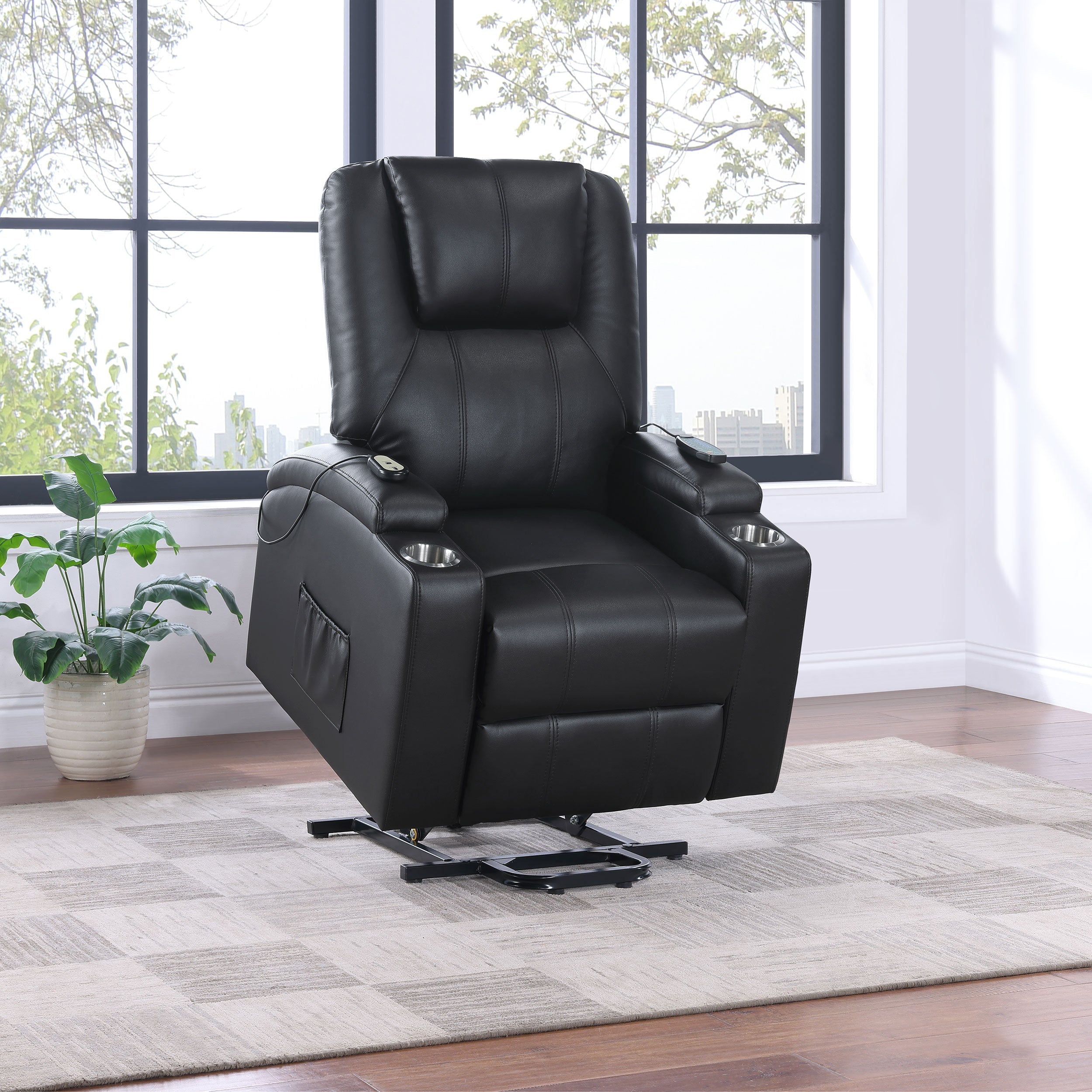 Armstrong Upholstered Power Lift Massage Recliner