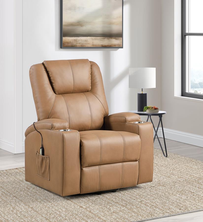Armstrong Upholstered Power Lift Massage Recliner