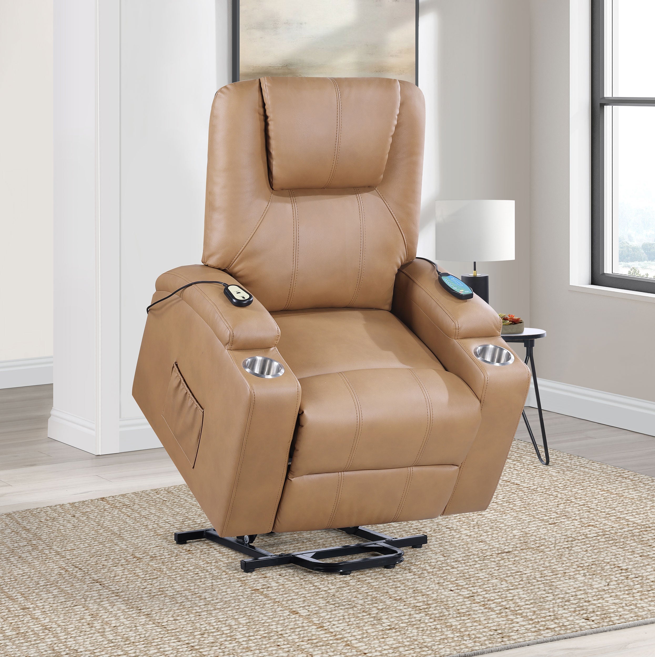 Armstrong Upholstered Power Lift Massage Recliner