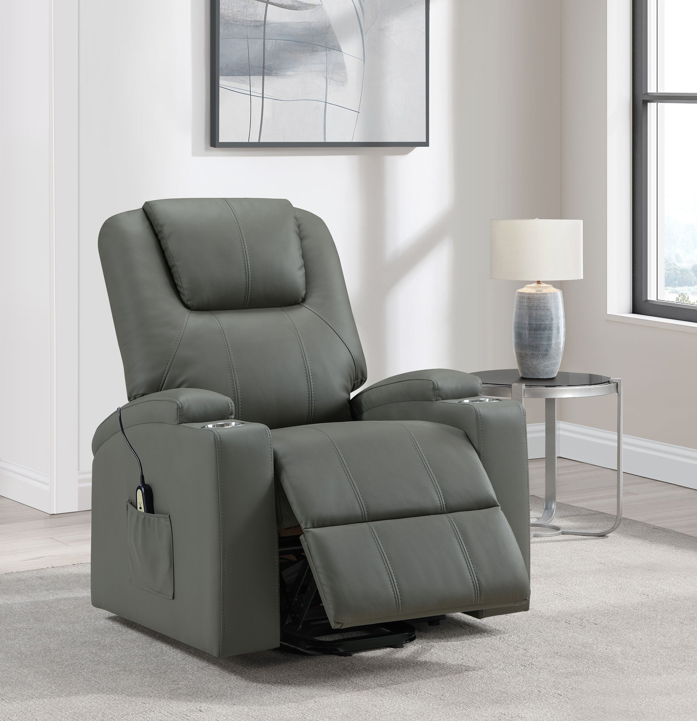 Armstrong Upholstered Power Lift Massage Recliner