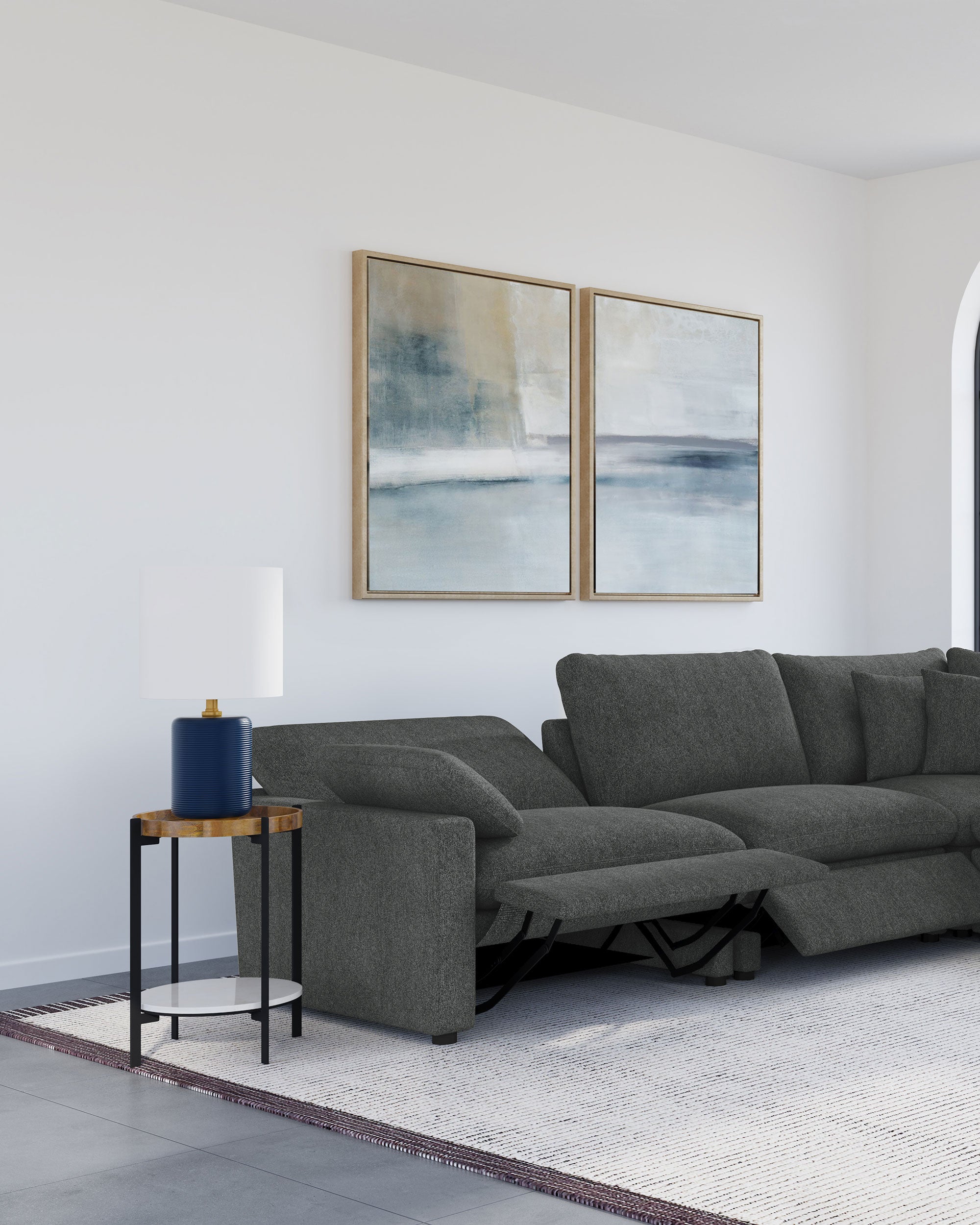 Collins Modular Power Armless Recliner Dark Grey