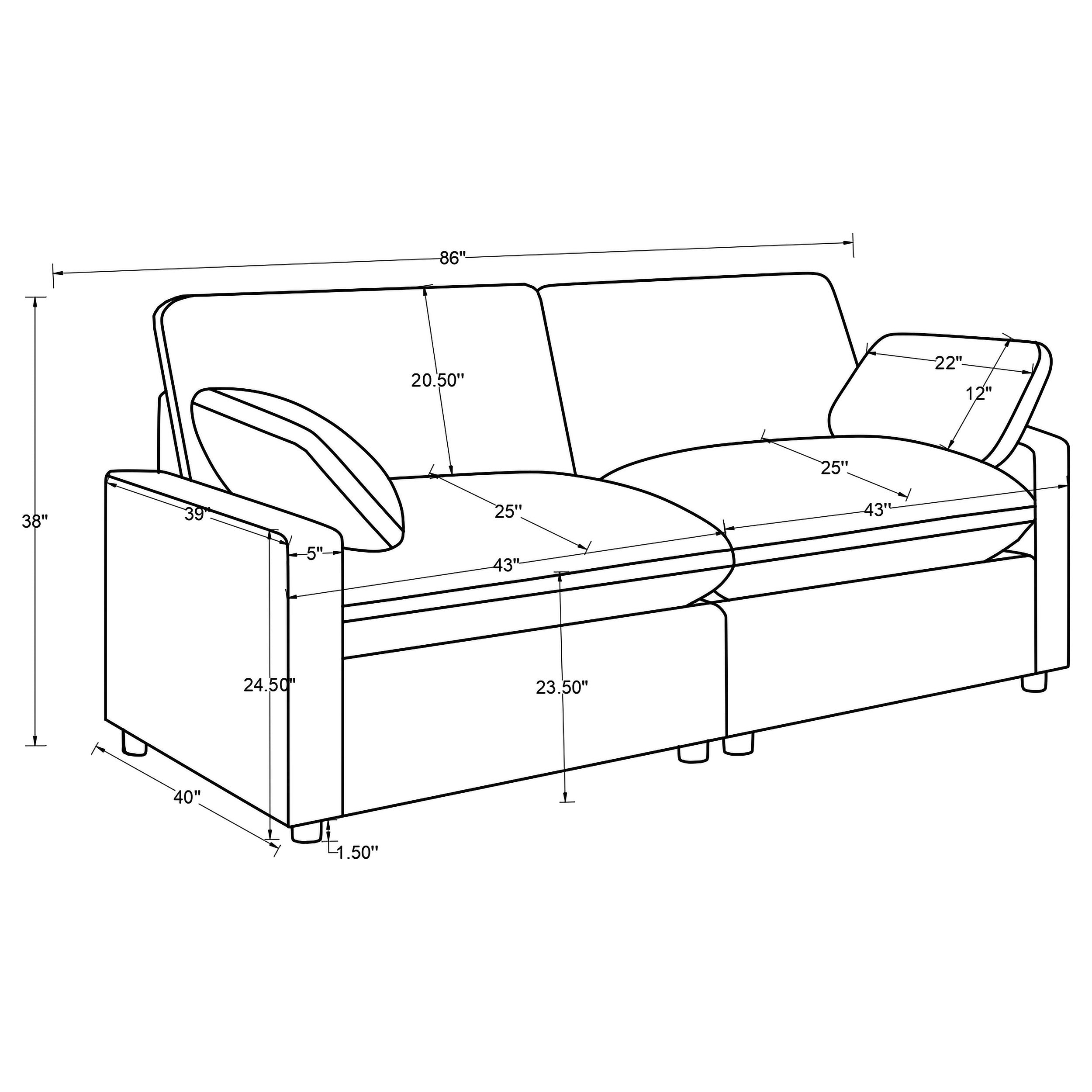 Collins Modular Power Loveseat