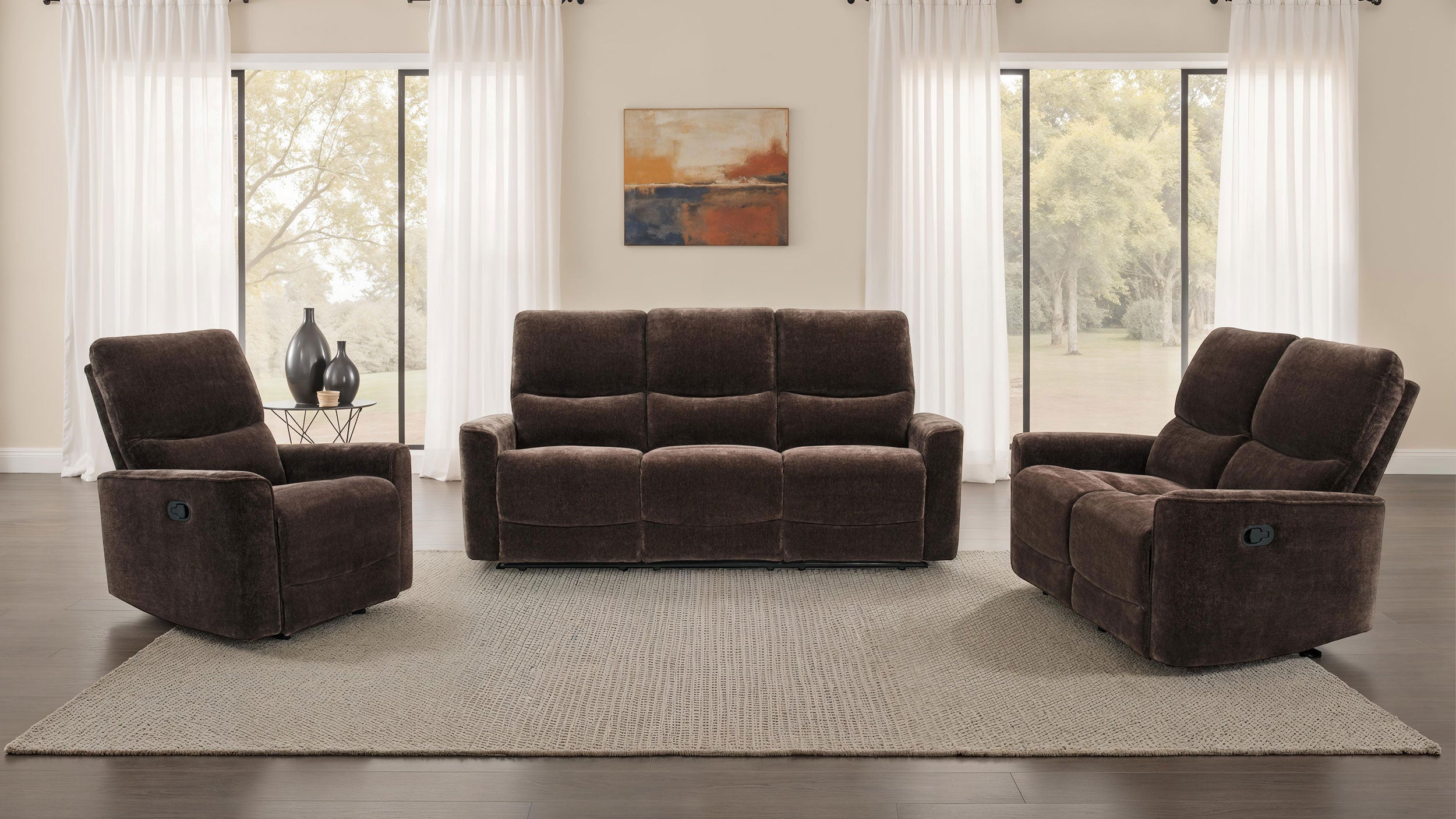 Navarro Upholstered Reclining Sofa Set