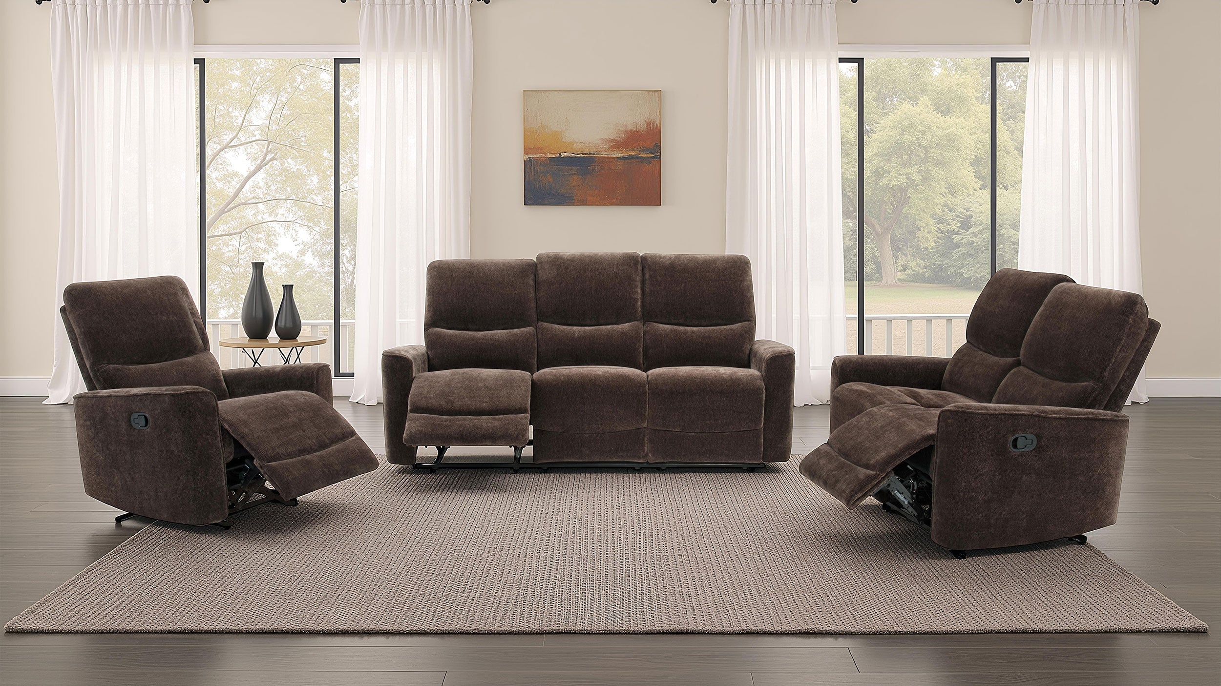 Navarro Upholstered Reclining Sofa Set