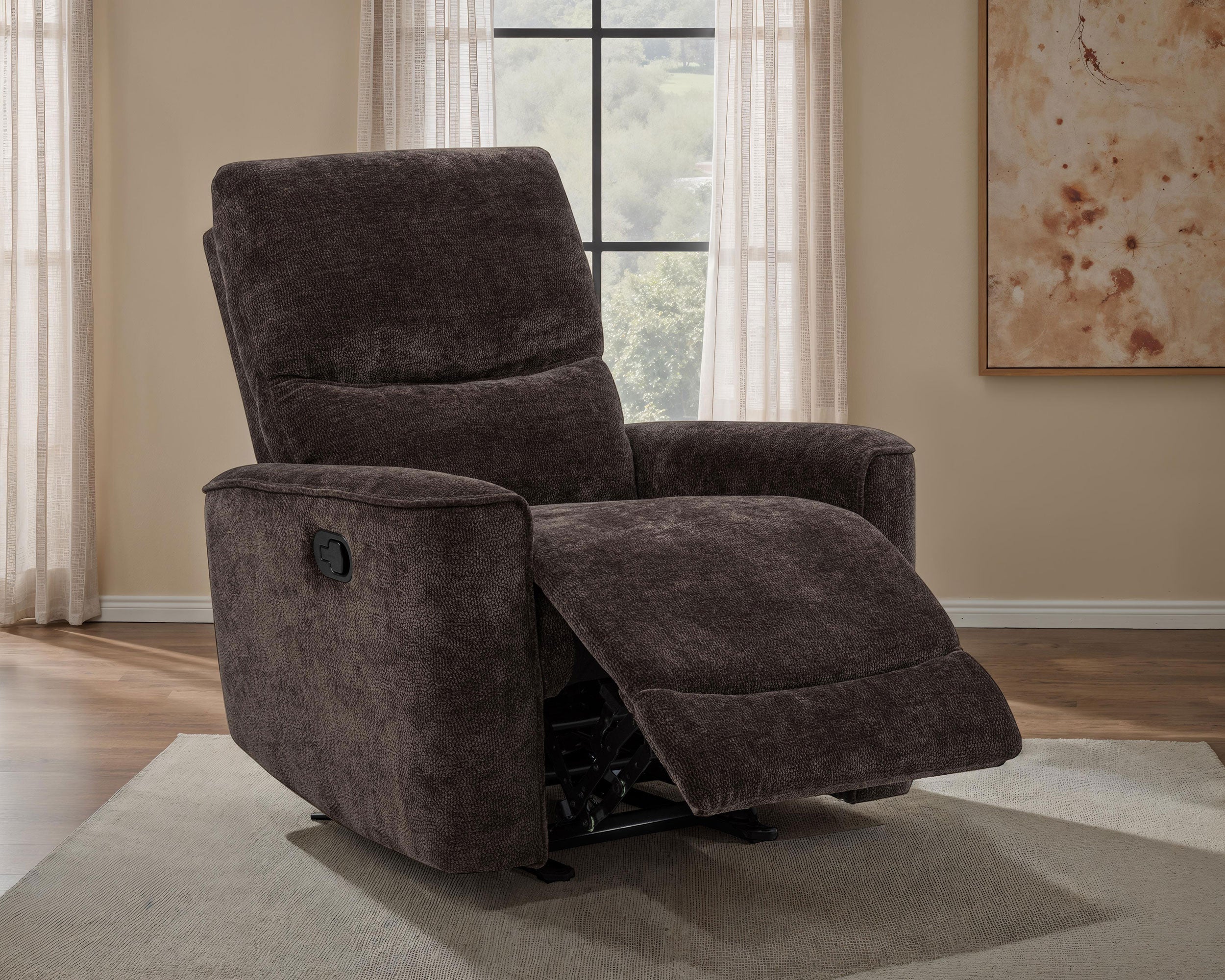 Navarro Chenille Upholstered Glider Recliner
