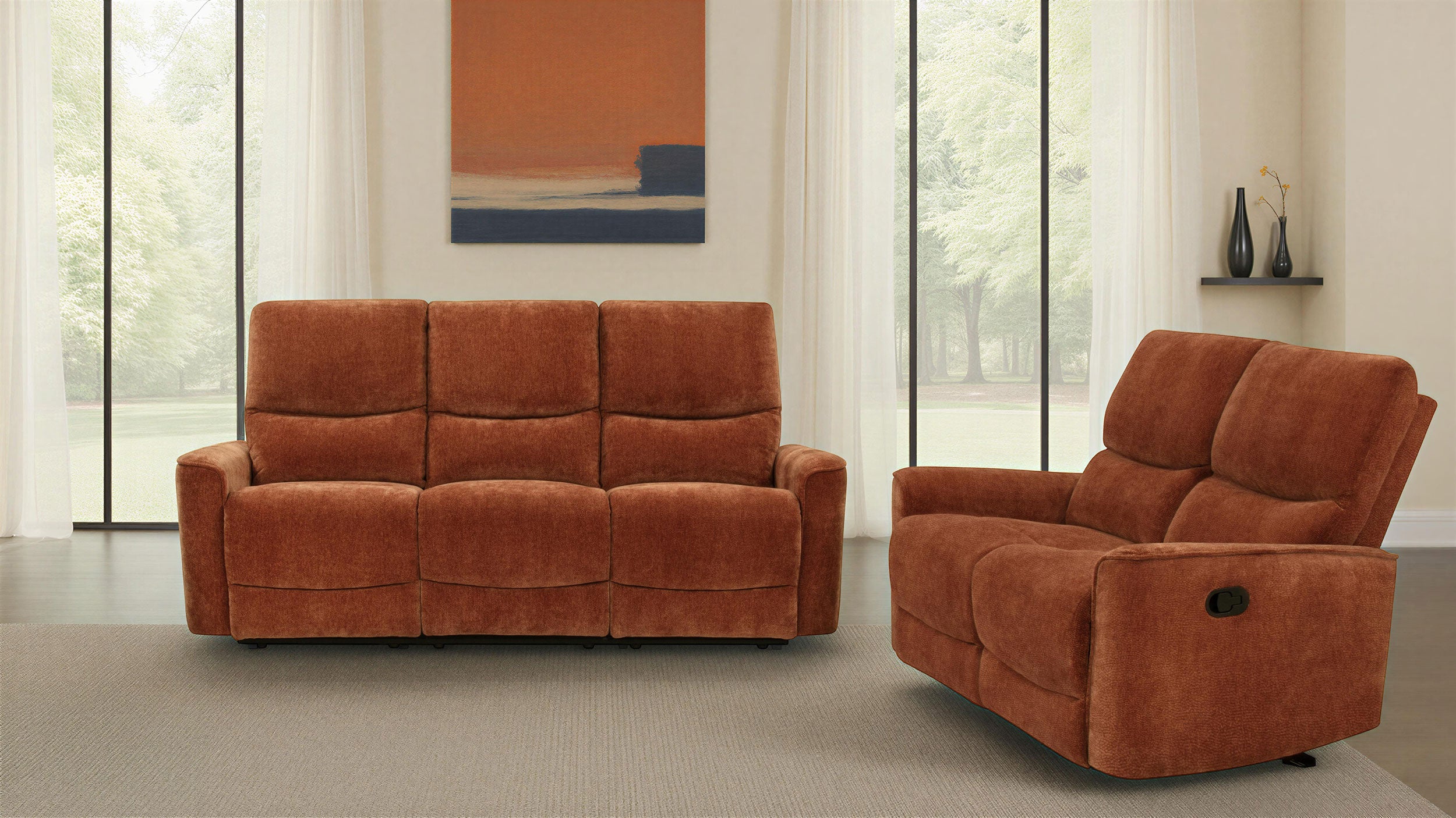 Navarro Upholstered Reclining Sofa Set