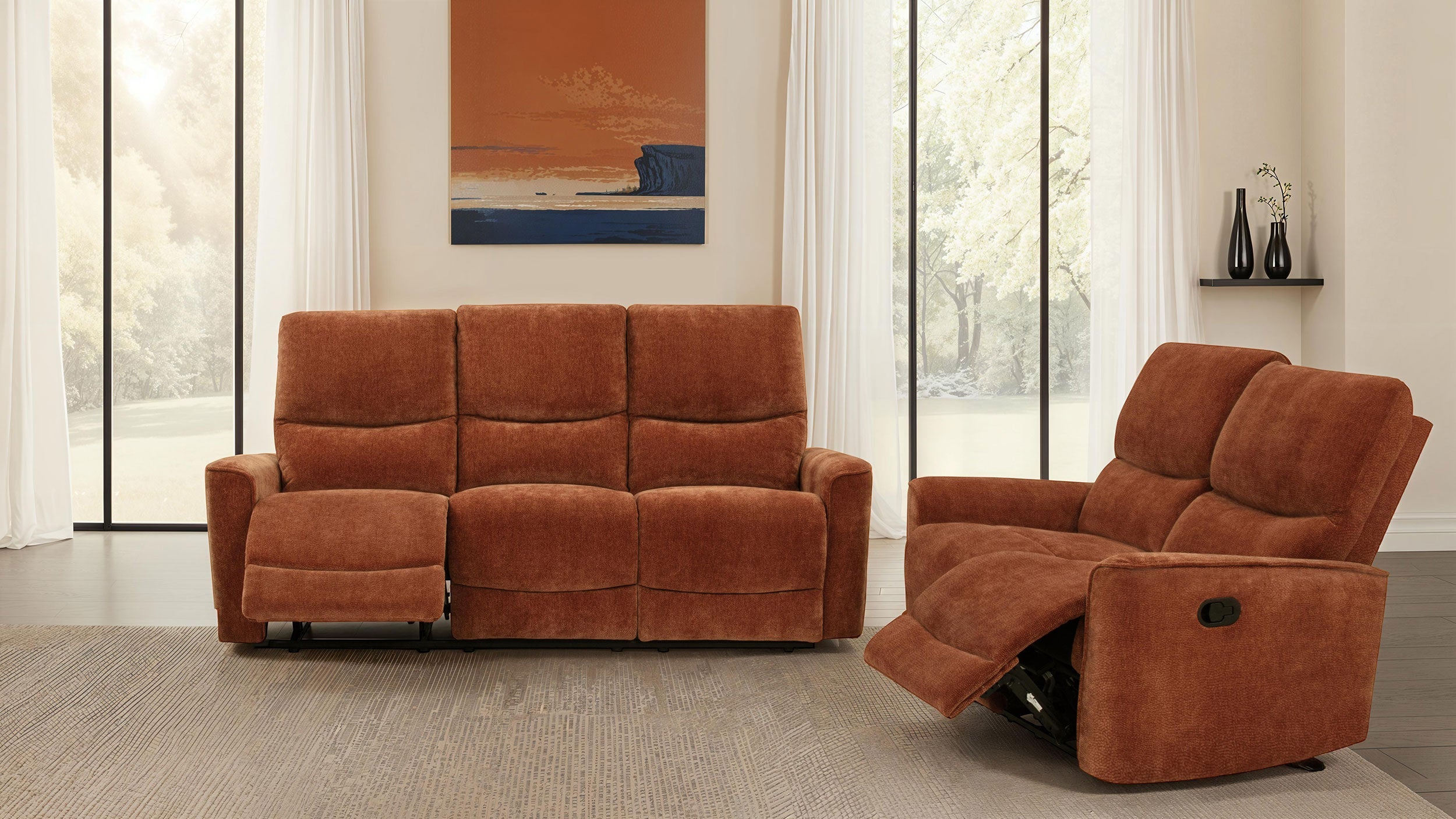 Navarro Upholstered Reclining Sofa Set