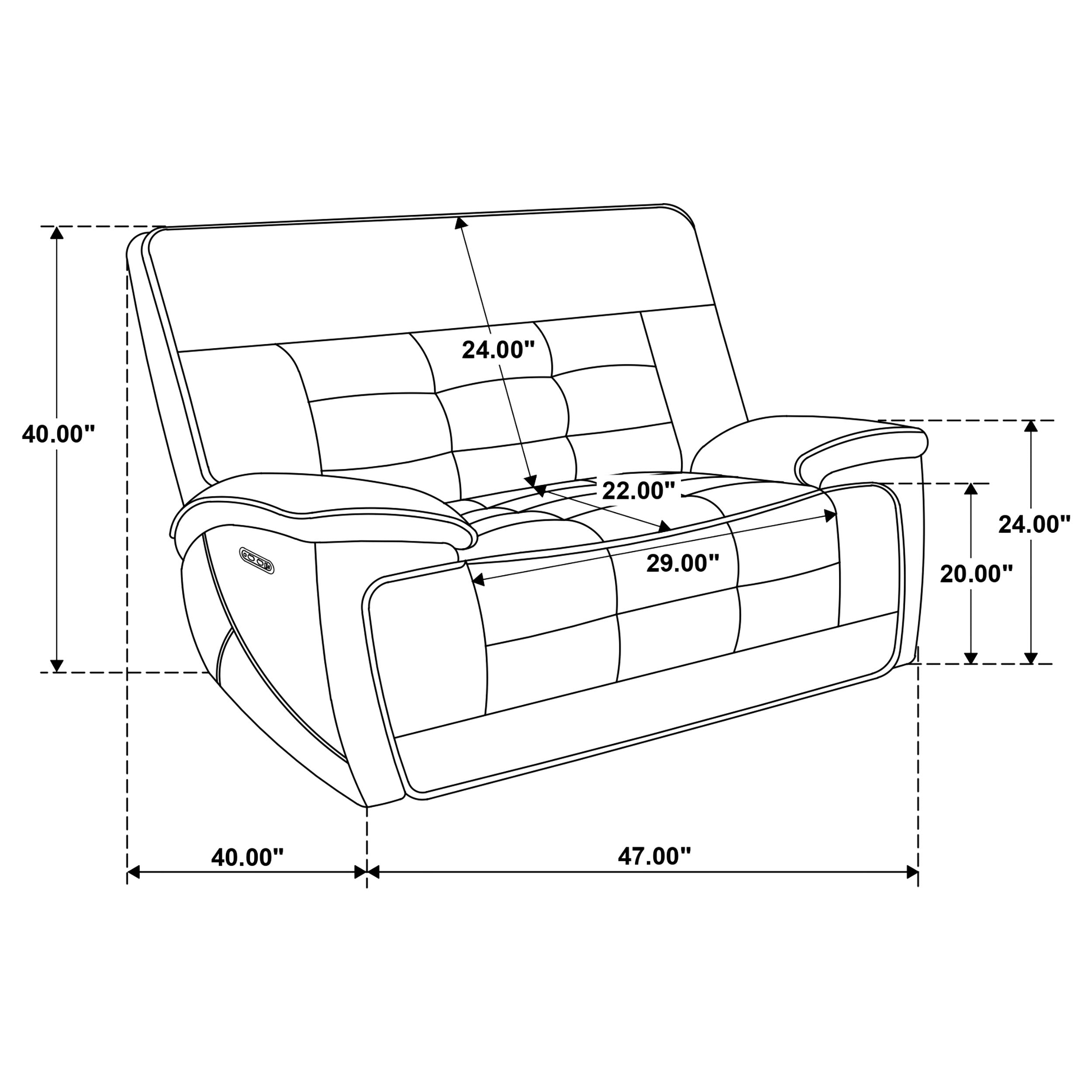 Hewitt Leather Upholstered Dual Power Recliner Chair Black