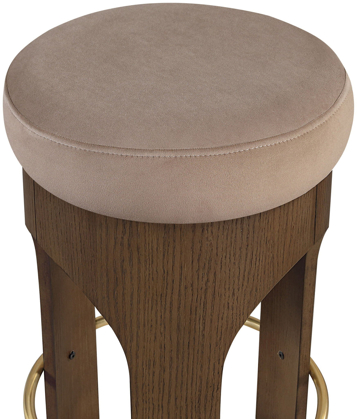 Bocceli Velvet Counter Stool with Brown Base