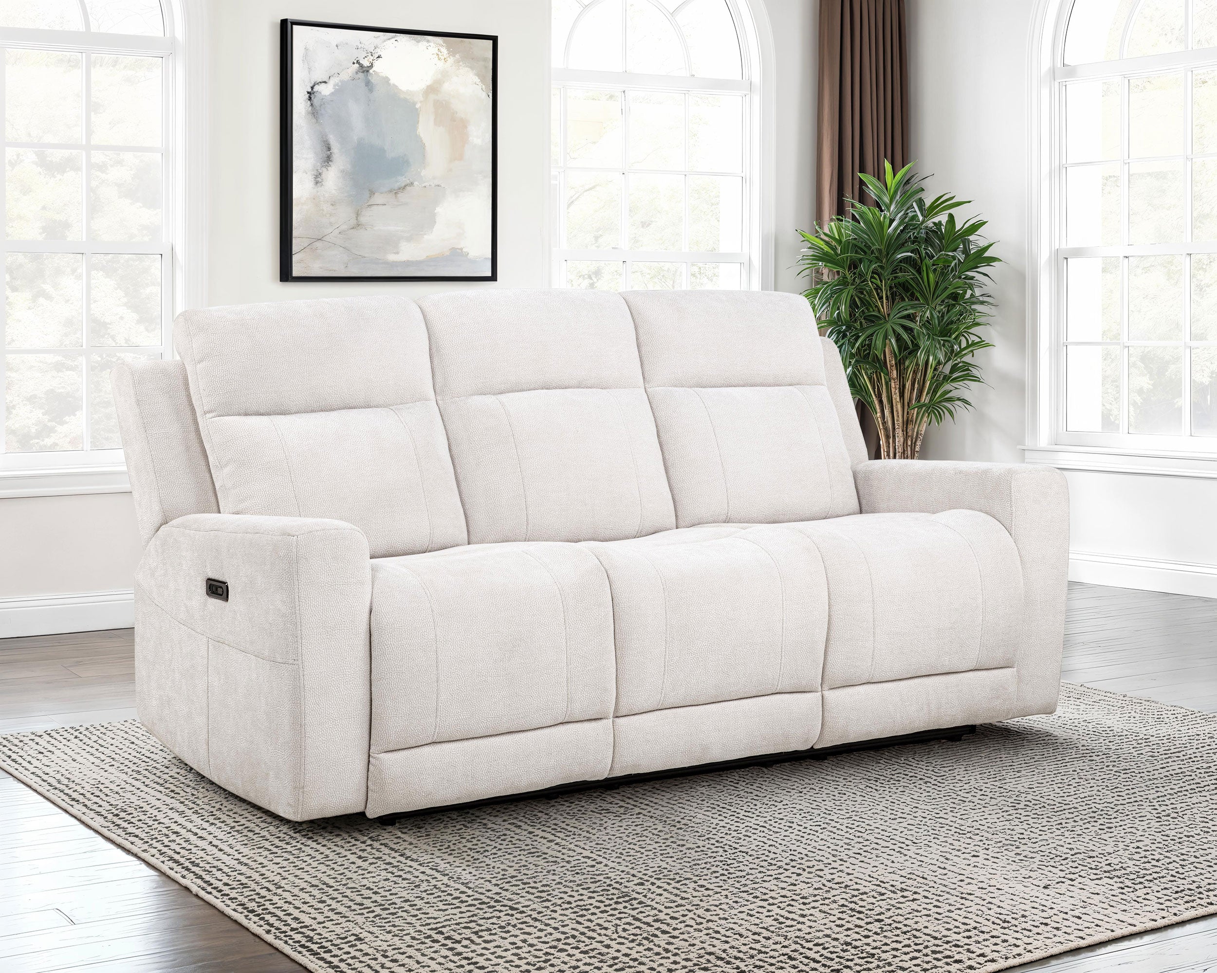 Kennett Chenille Upholstered Power Reclining Sofa