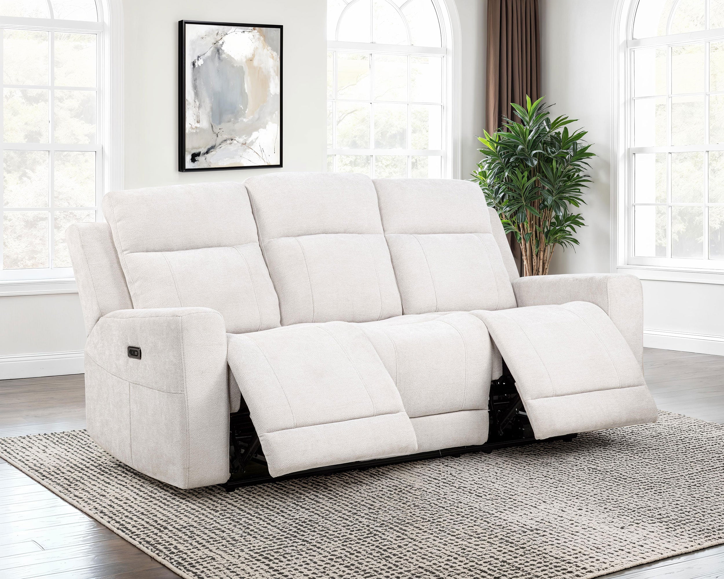Kennett Chenille Upholstered Power Reclining Sofa