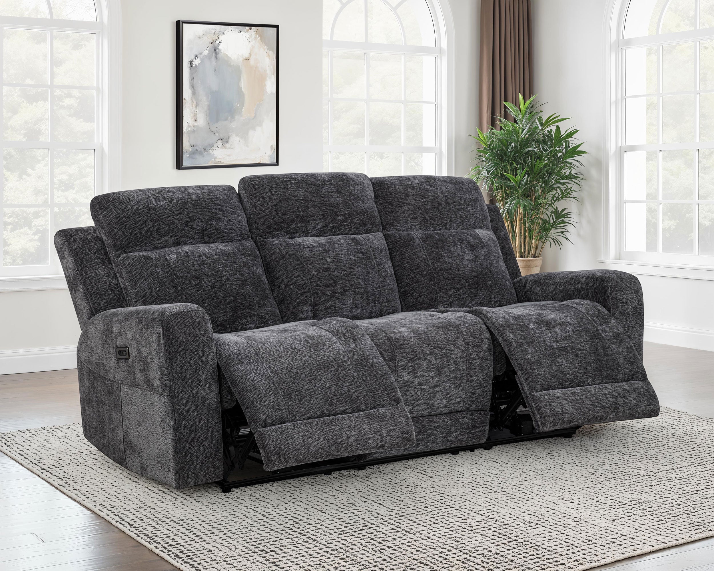 Kennett Chenille Upholstered Power Reclining Sofa