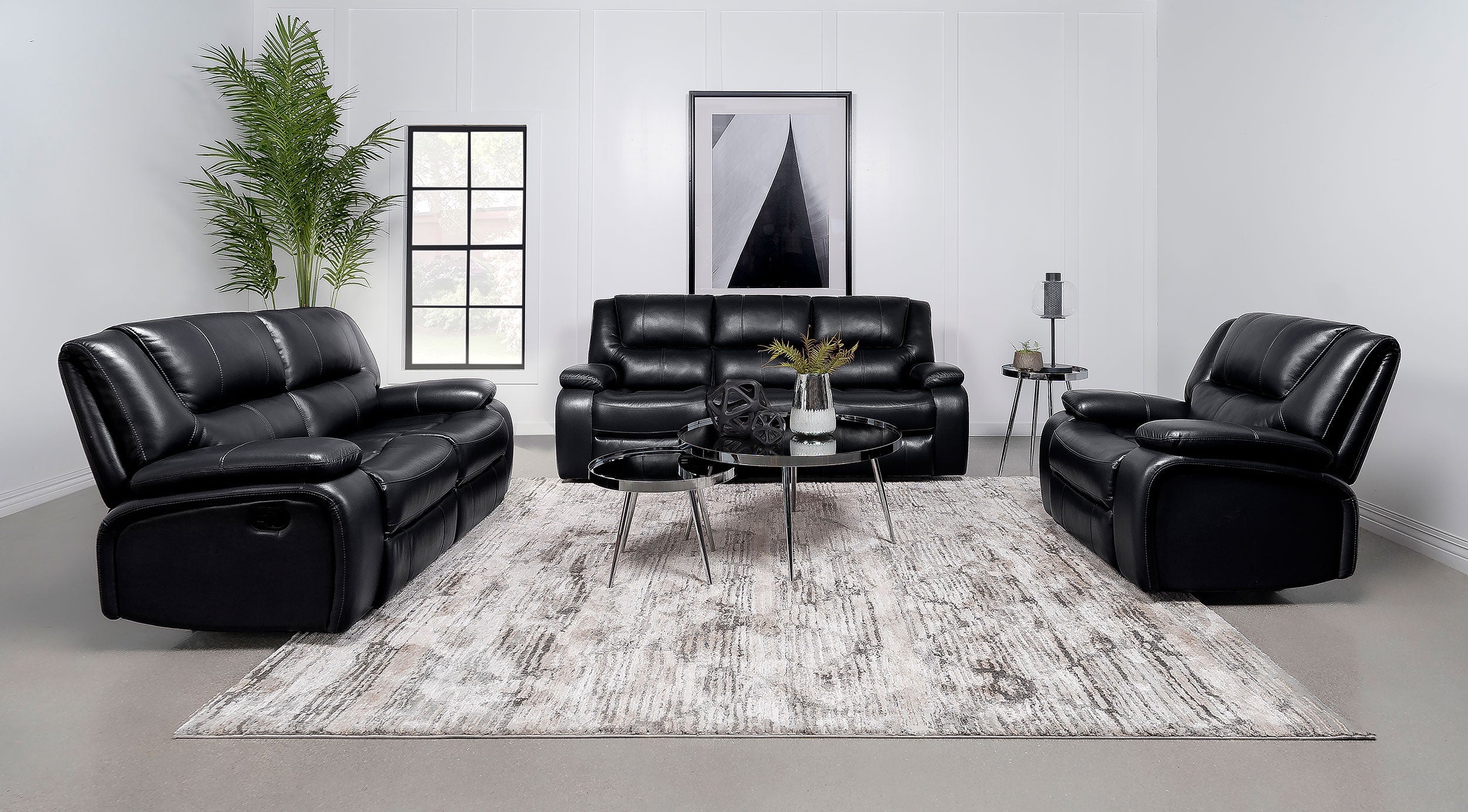 Camila Upholstered Reclining Sofa Set