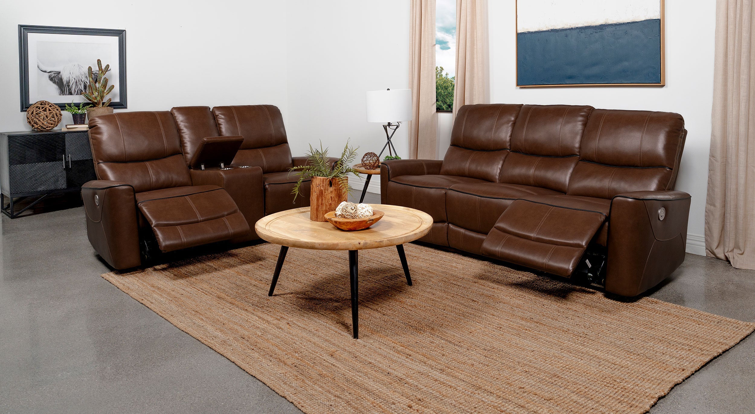 Greenfield Power Reclining Sofa Set