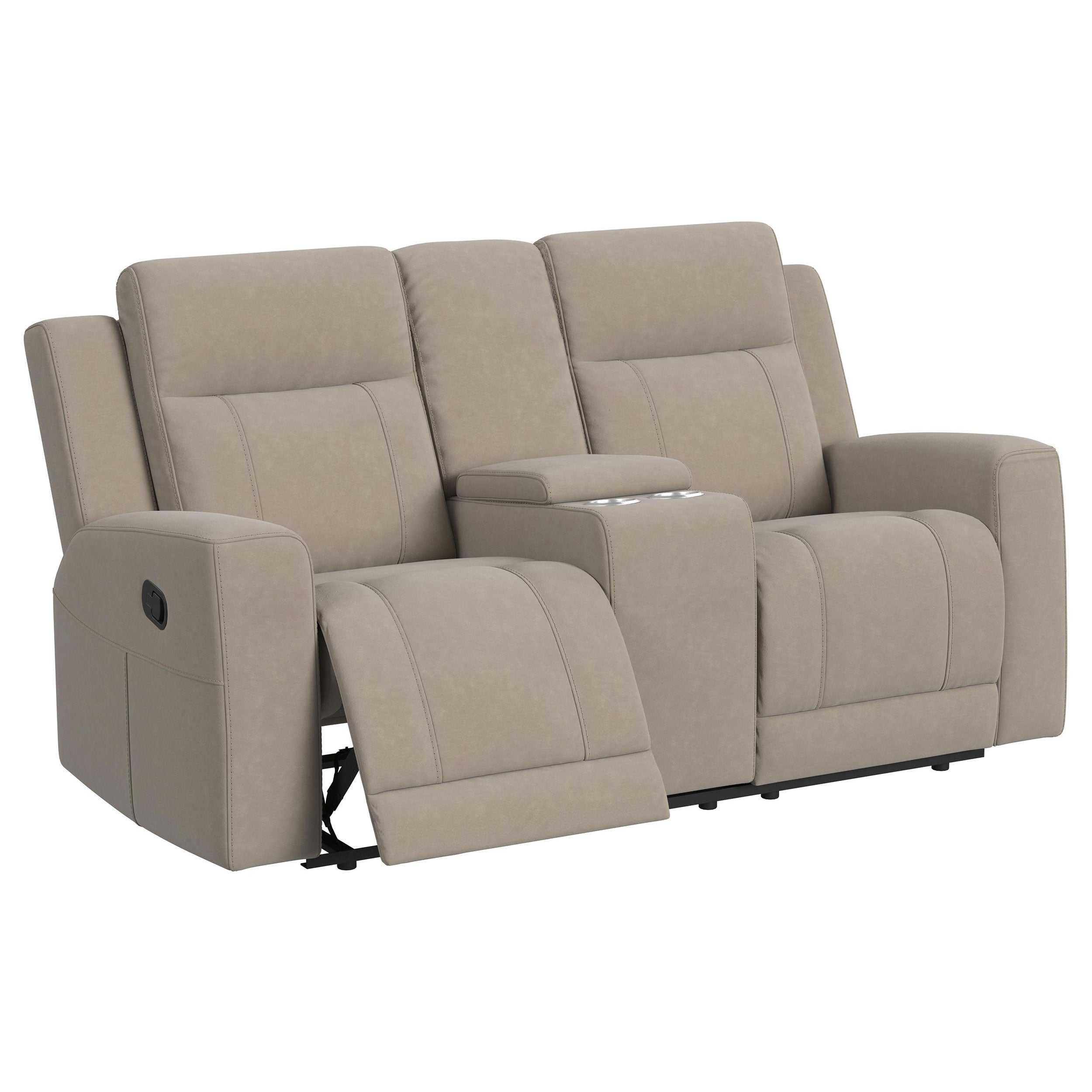 Brentwood Upholstered Reclining Sofa Set Taupe